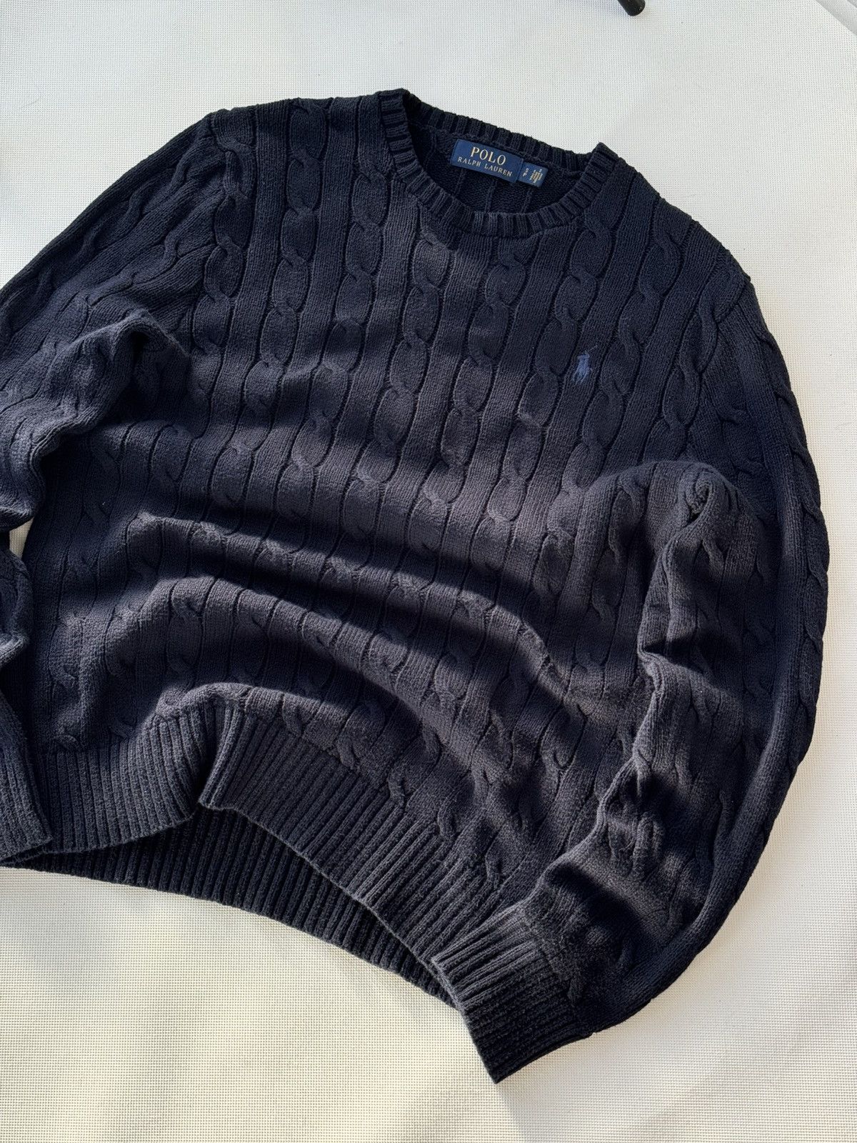 Polo Ralph Lauren Vintage Y2K Cable Knit Polo Ralph Lauren Sweater Red Pony Size US S / EU 44-46 / 1 - 8 Thumbnail