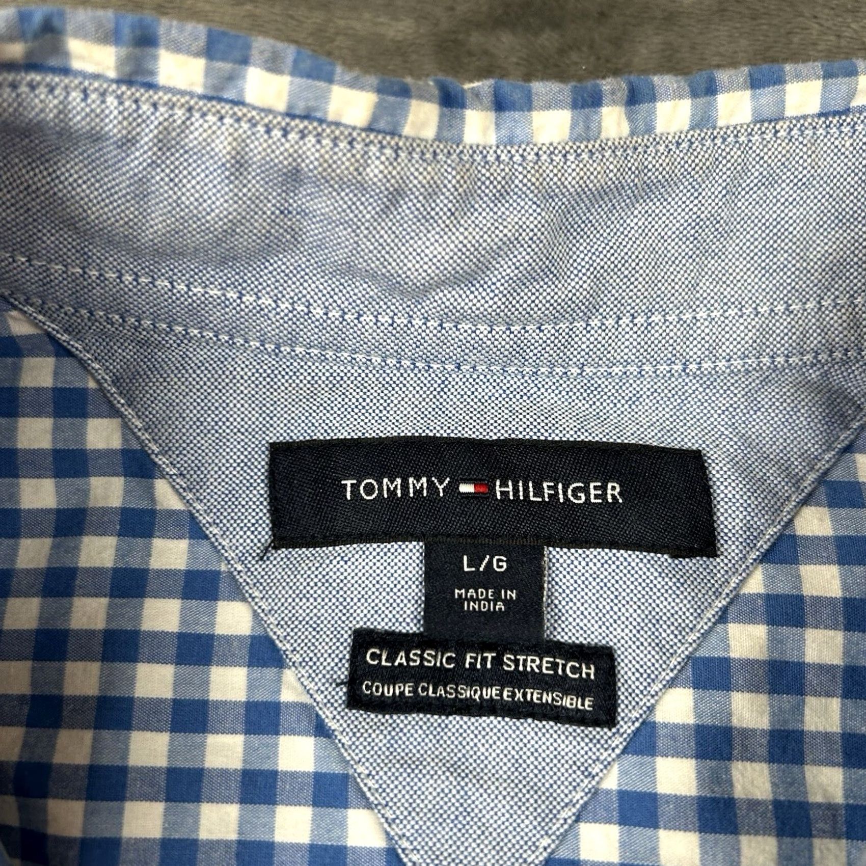 Tommy Hilfiger Tommy Hilfiger Shirt Mens Large Blue White Check Stretch Button Up Long Sleeve Size US L / EU 52-54 / 3 - 2 Thumbnail