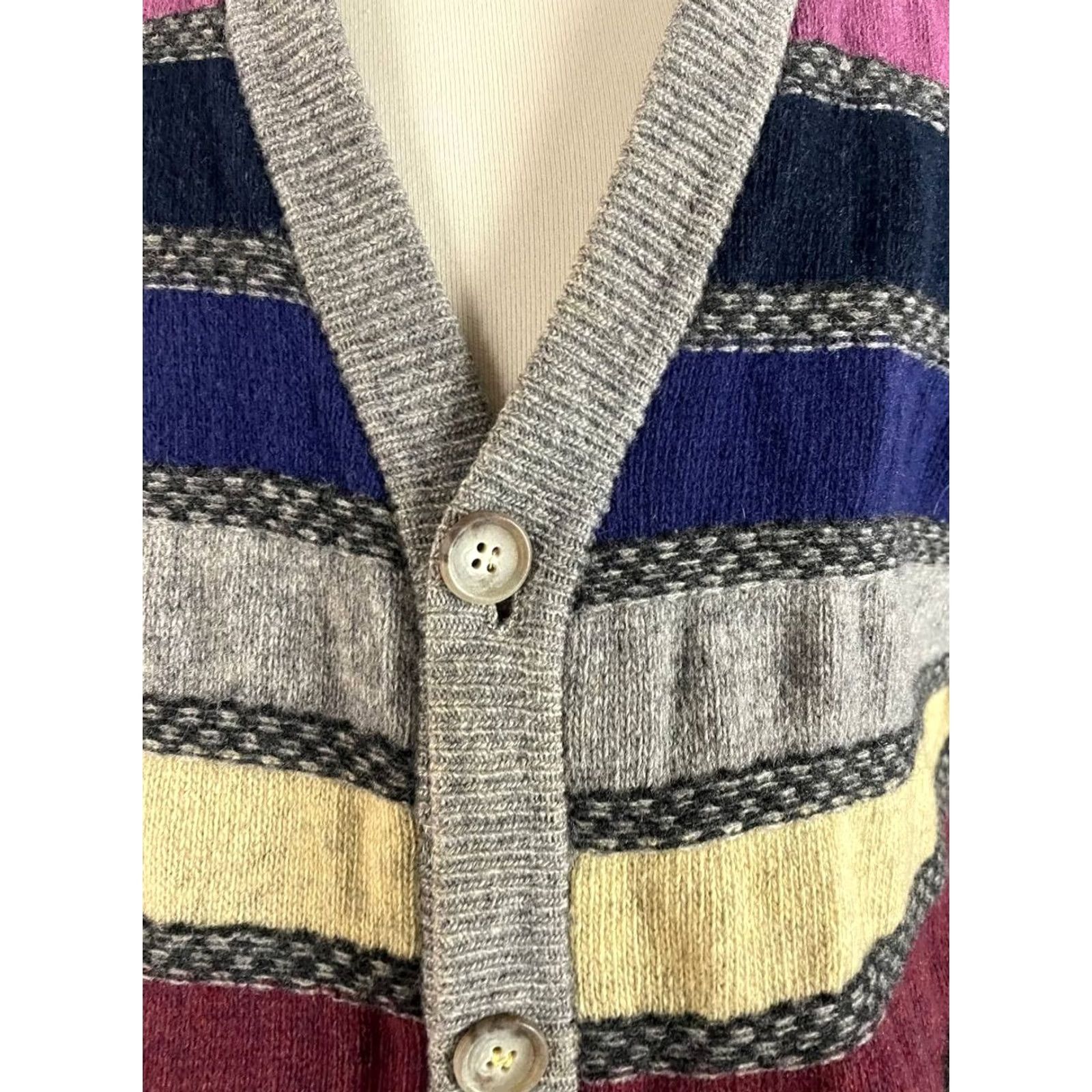 Ermenegildo Zegna Ermenegildo Zegna Mens Cardigan Sweater Multicolor Lambswool Long Sleeve Size US M / EU 48-50 / 2 - 5 Thumbnail