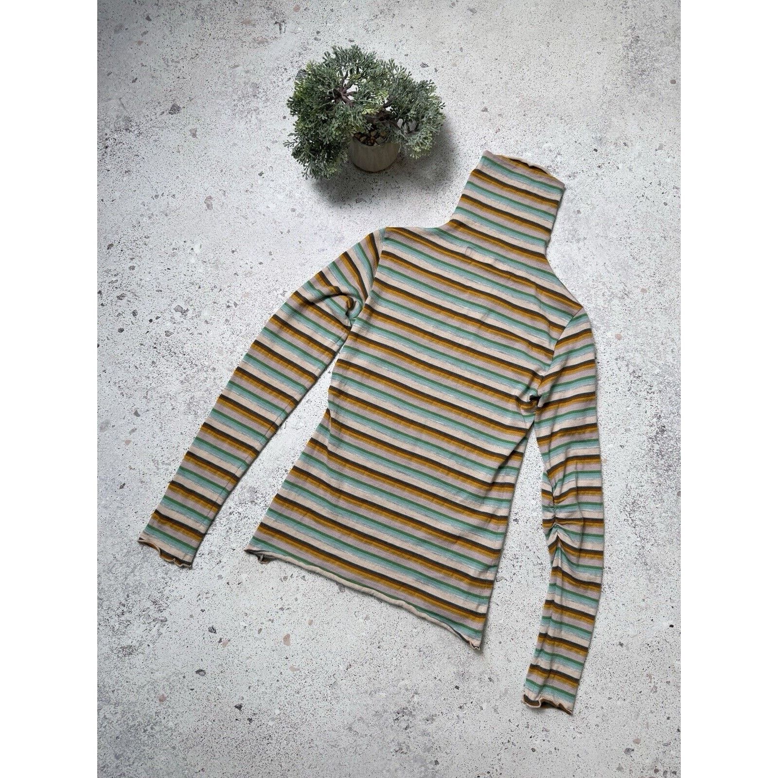 Miss Sixty Vintge Miss Sixty Turtleneck Sweater Avant Garde Striped Size L / US 10 / IT 46 - 16 Thumbnail