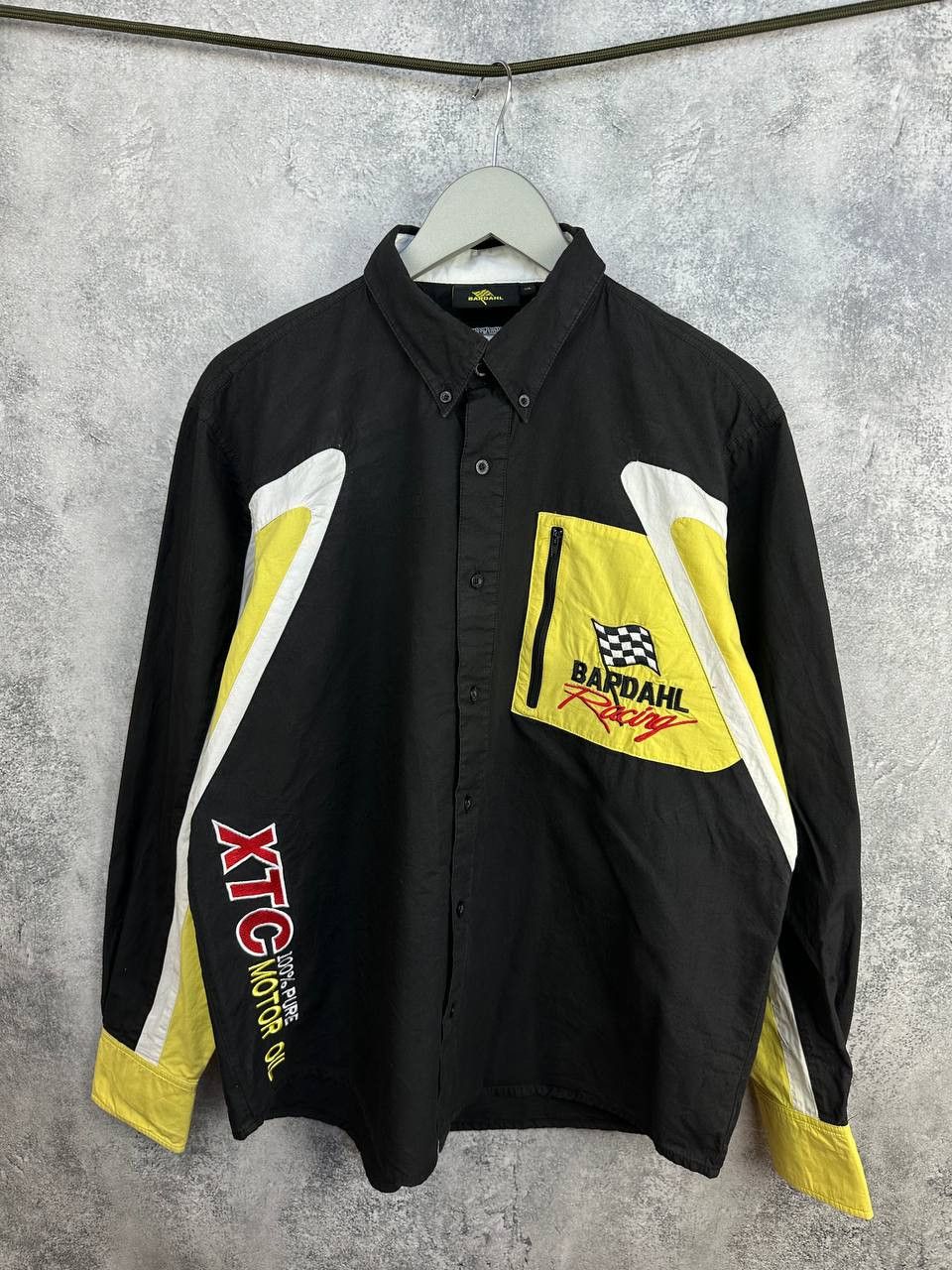 Vintage Bardahl Racing Shirt XTC Zip Pocket Button Up Long Sleeve Size US XL / EU 56 / 4 - 1 Thumbnail