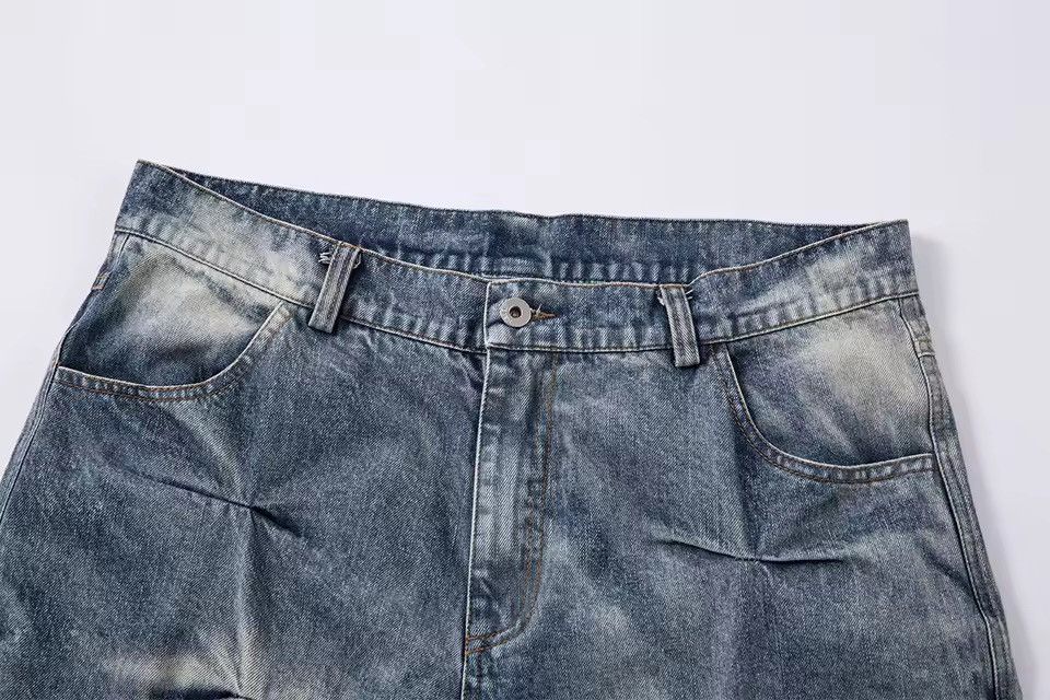 Jean Streetwear Designer Washed Wide Leg Retro Outdoor Jeans Size US 35 - 4 Thumbnail