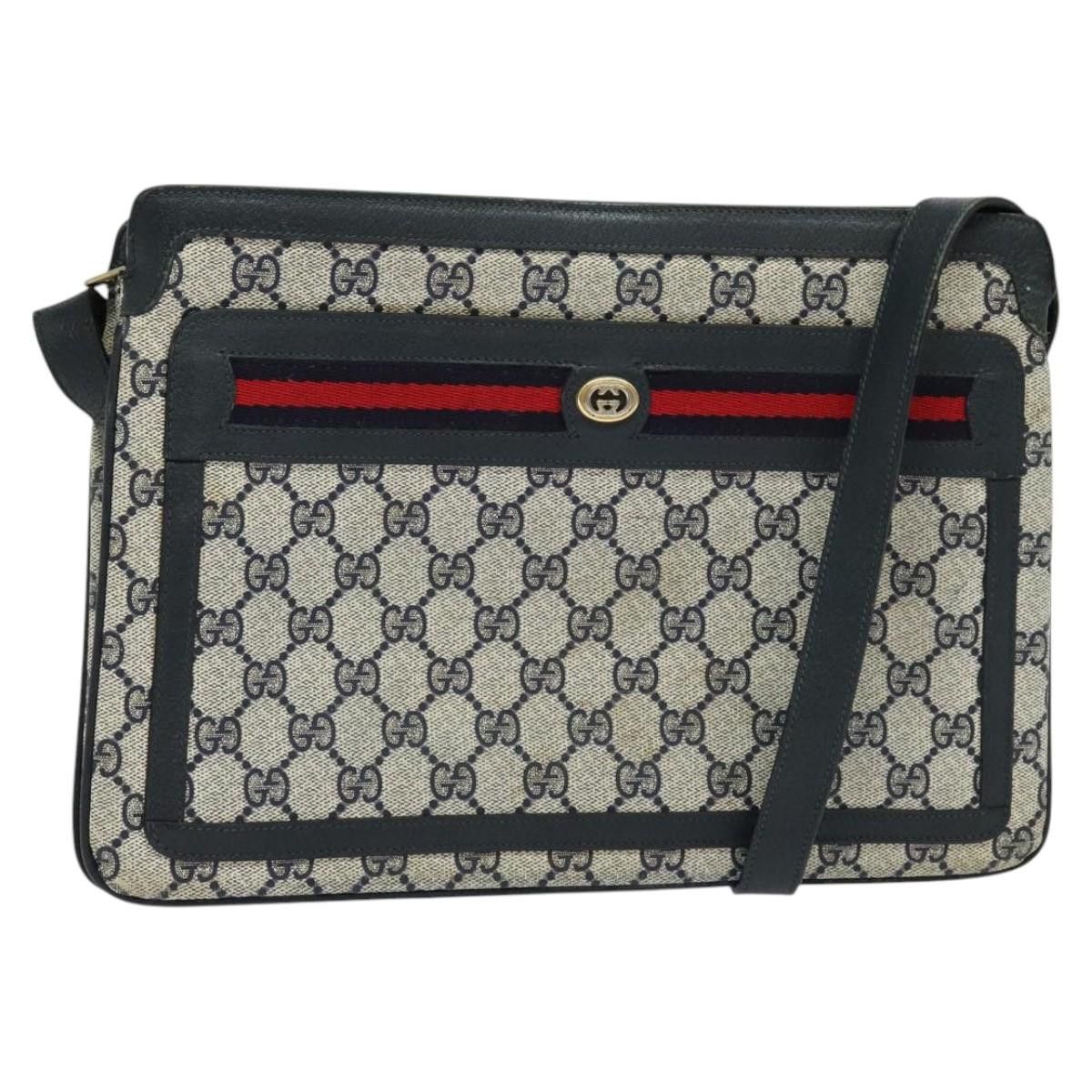 Gucci GUCCI GG Supreme Sherry Line Shoulder Bag Pvc Navy Red 41 Size ONE SIZE - 1 Thumbnail