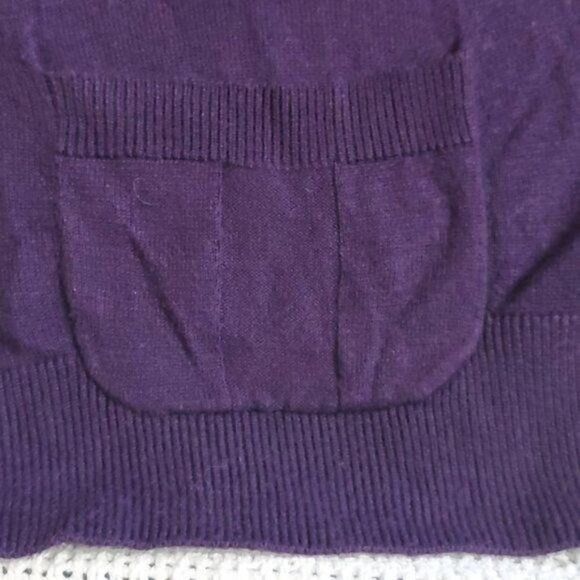 Designer Amber Sun Sz L Purple Button-down LS Cardigan with Pockets Size L / US 10 / IT 46 - 3 Thumbnail
