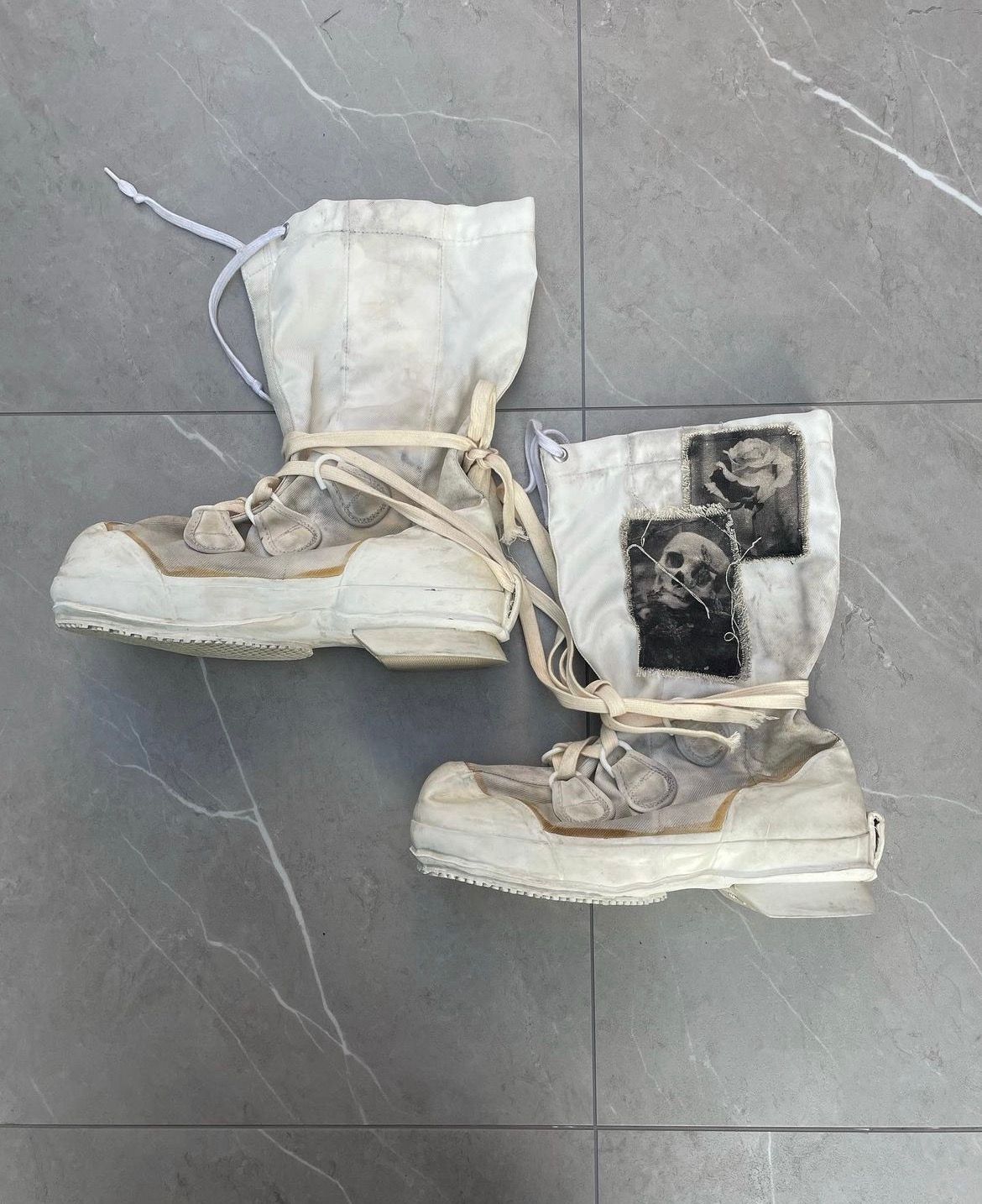 Vintage ⌖ 1990s Off-White Rebirth Combat Boots ⌖ Size US 8 / EU 41 - 10 Preview
