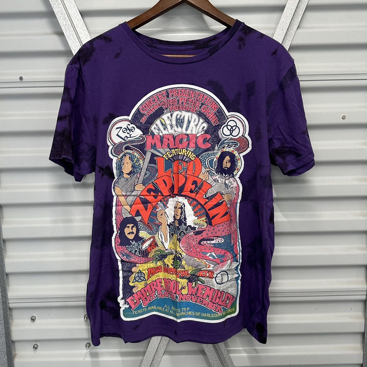 Band Tees Led Zeppelin Electric Magic - Purple / Black Cloud Wash Tee Size US L / EU 52-54 / 3 - 1 Thumbnail