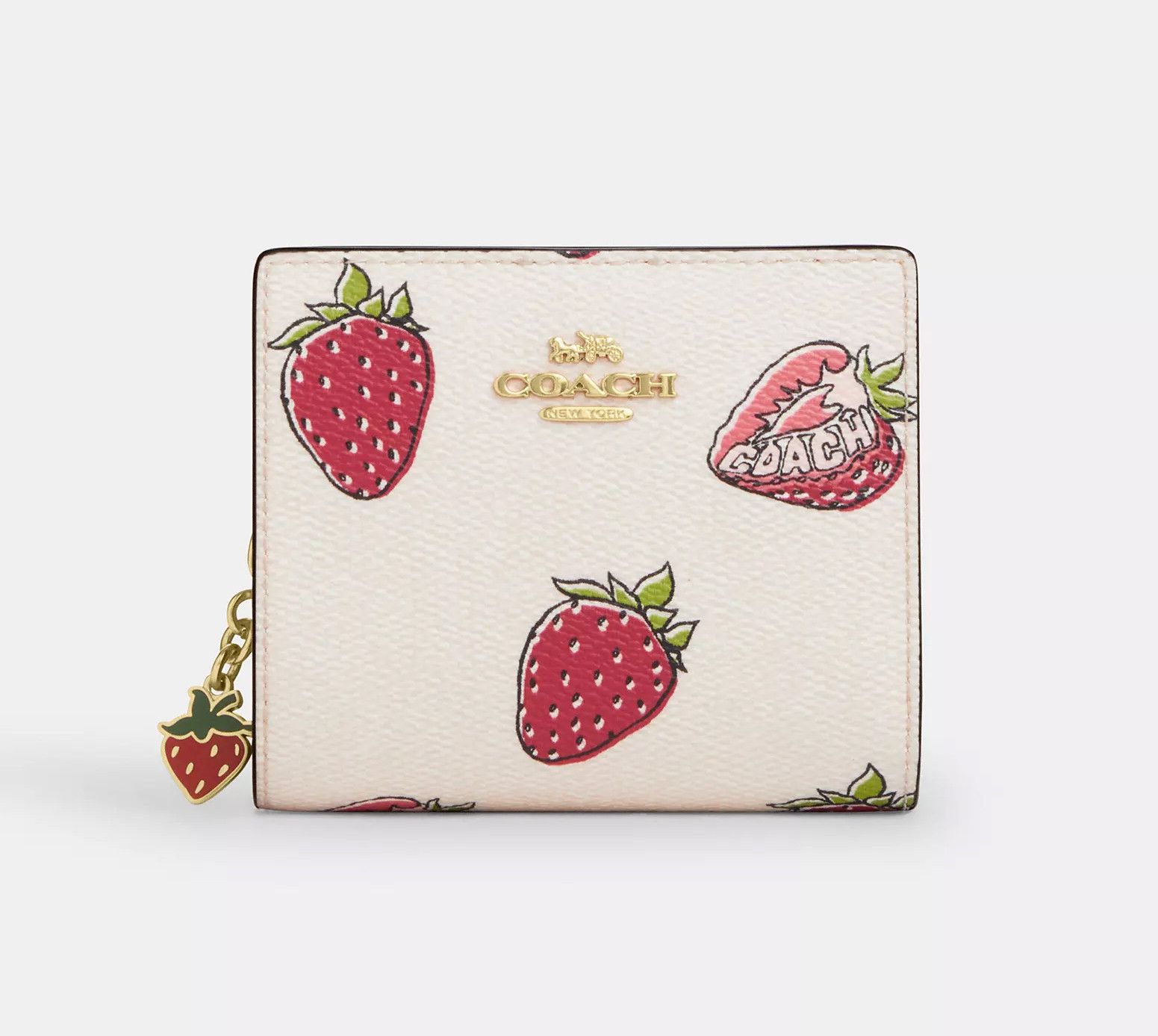 Coach Snap Wallet With Strawberry Print CAP18 Size ONE SIZE - 5 Thumbnail