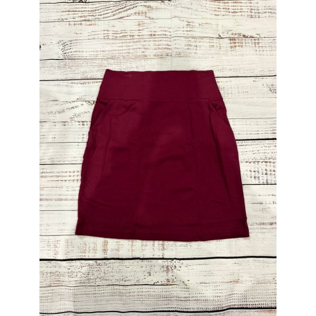 Apt. 9 APT.9 Skirt Burgundy Pull-On Stretch Knit Pencil Workwear Size 29" - 2 Thumbnail