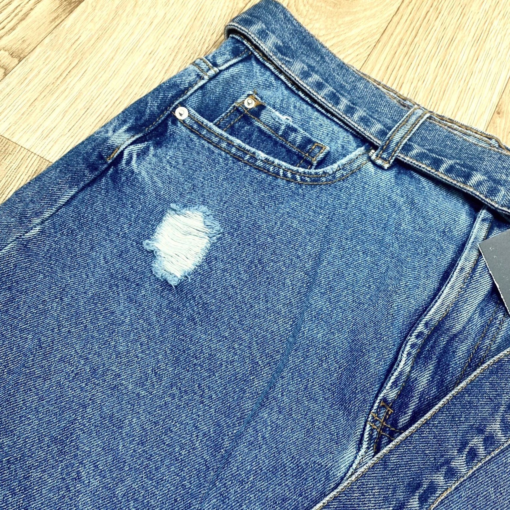 Denim & Co. Denim Co Mid Blue Ripped Skirt Size UK 14 Womens New Casual Size 36" / US 14 / IT 50 - 3 Thumbnail
