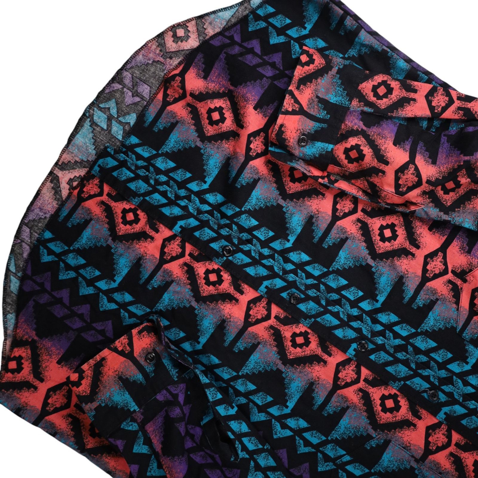 Vintage × Wrangler Vintage Wrangler Vibrant Southwestern Print Cowboy Shirt Size US L / EU 52-54 / 3 - 4 Thumbnail