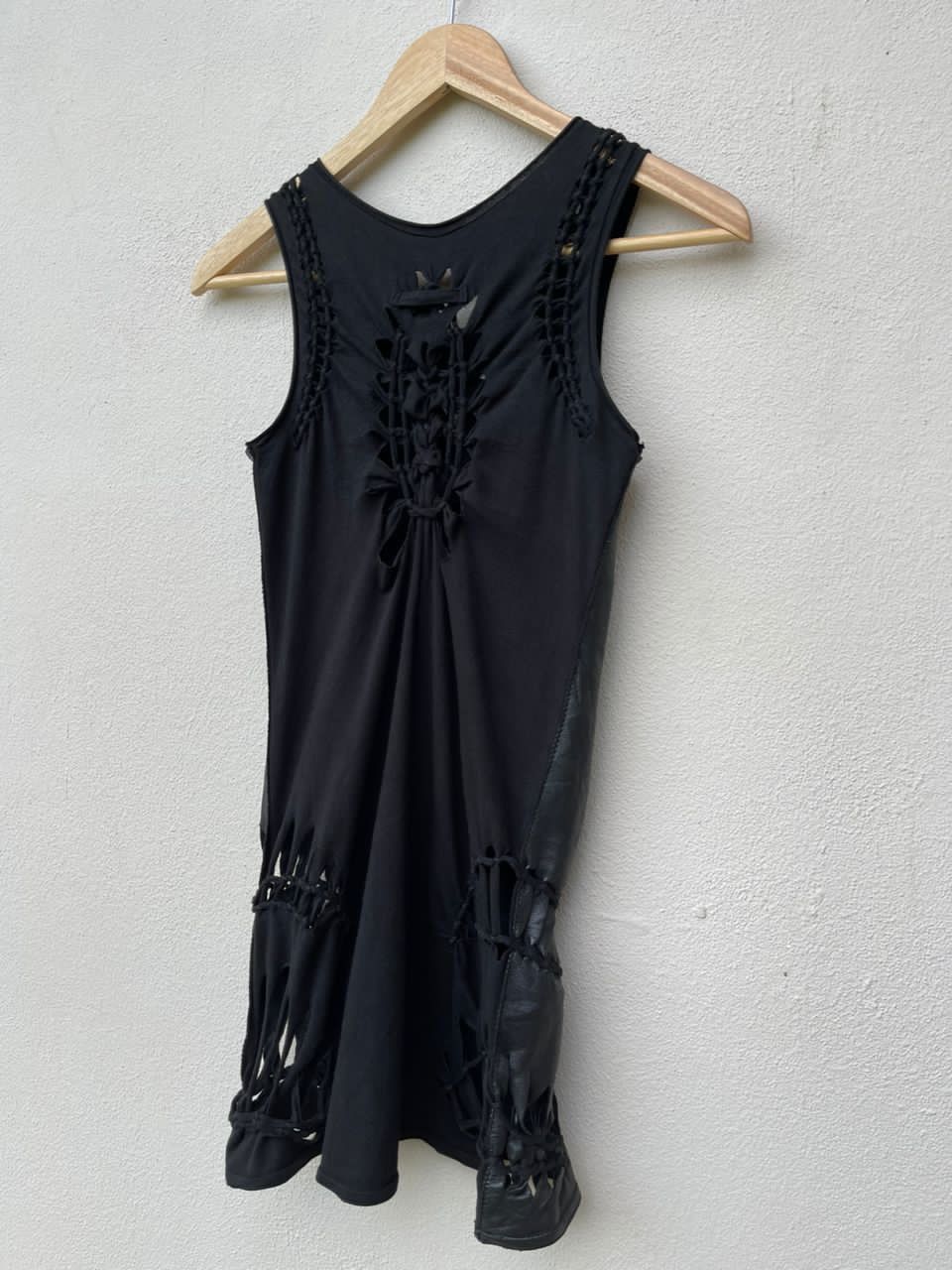 Jean Paul Gaultier Jean Paul Galtier Soleil Leather And Mesh Dress Size ONE SIZE - 13 Thumbnail
