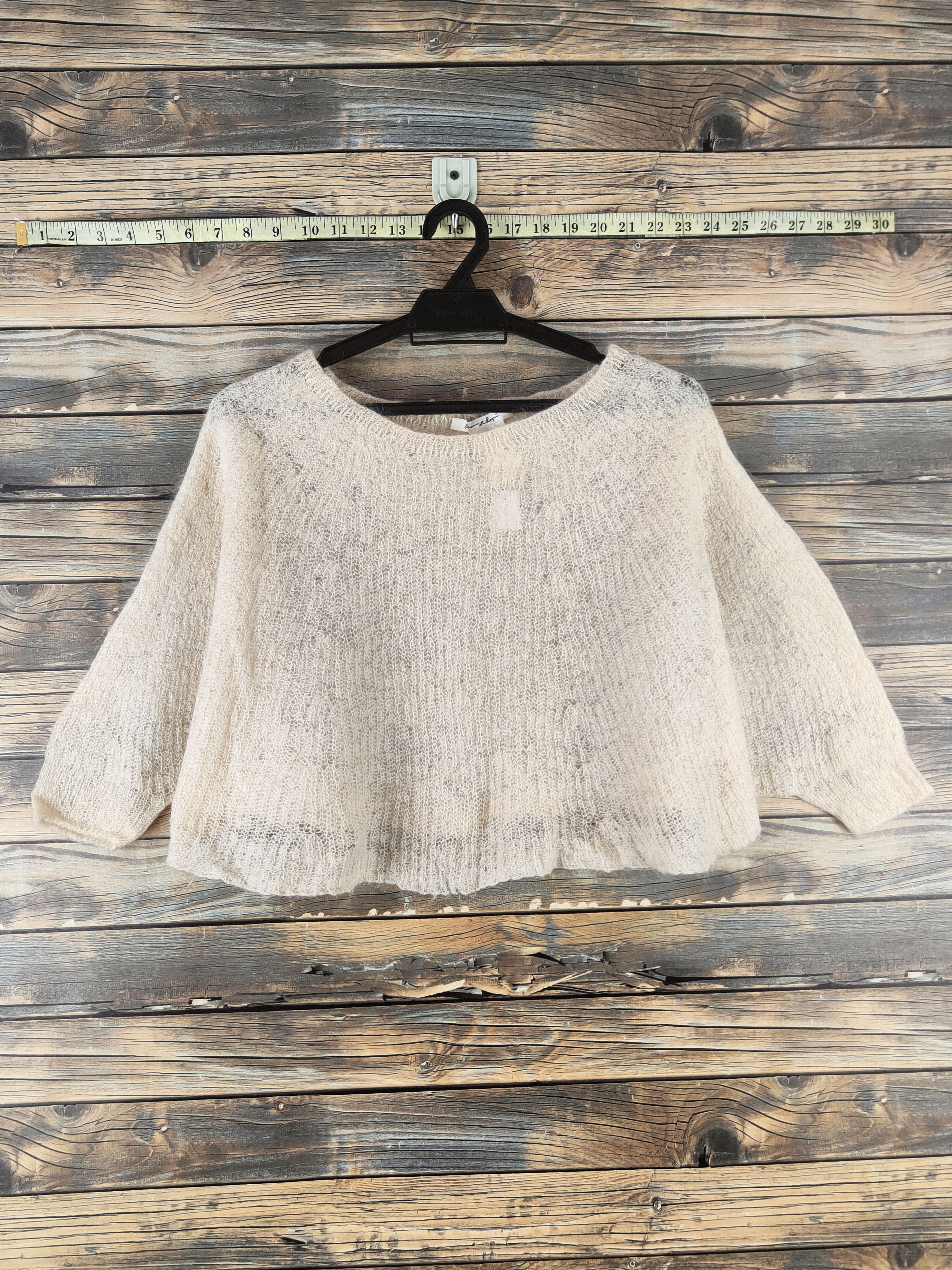 ADAM ET ROPE DL Adam et Rope Light Yellow Knitwear Crop Tops #46-381 Size XS / US 0-2 / IT 36-38 - 2 Thumbnail