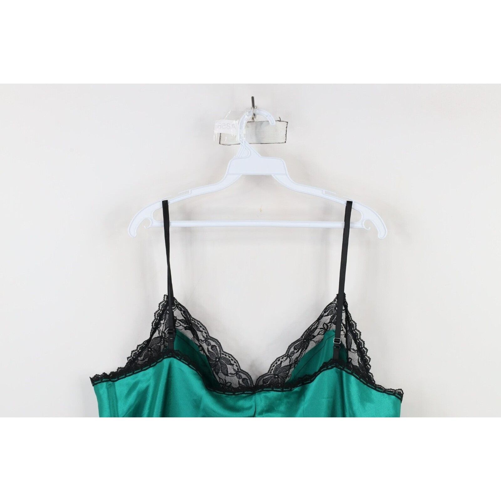 Vintage Vintage 90s Rockabilly Silky Satin Snap Crotch Lace Cami Size 4XL / US 24-26 - 13 Thumbnail