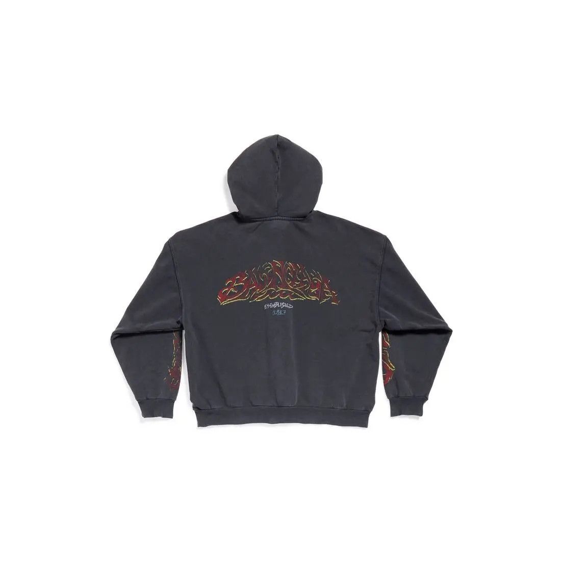 Balenciaga o1srvl11e0725 Offshore Zip-Up Hoodie Medium Fit Faded Black Size US XXL / EU 58 / 5 - 2 Thumbnail