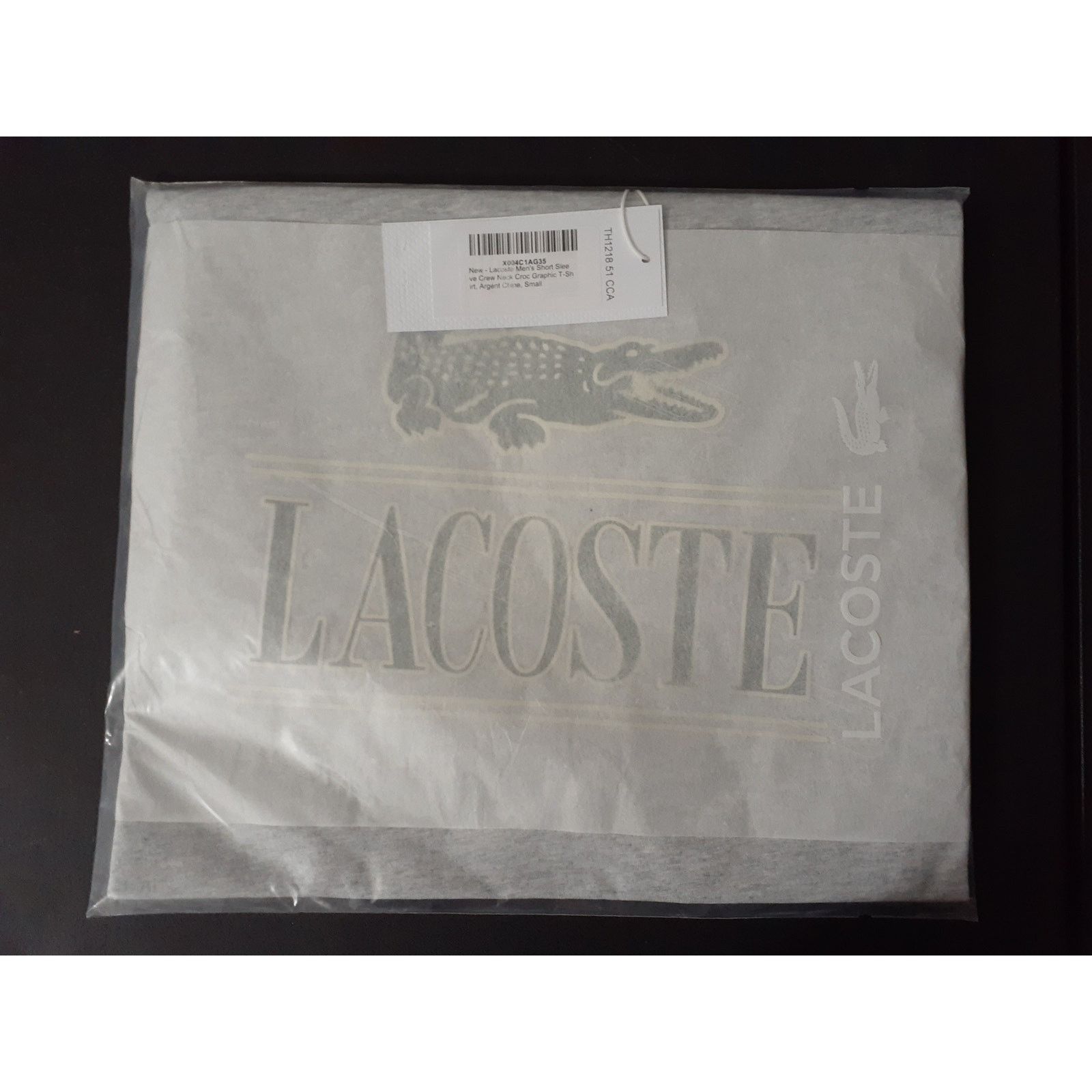 Lacoste Lacoste Men's Crew Neck Croc Graphic T-Shirt Argent Chine S Size US S / EU 44-46 / 1 - 2 Thumbnail