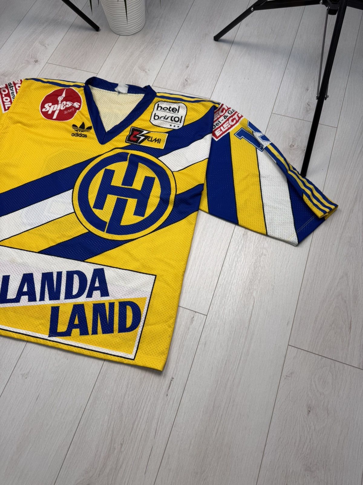 Adidas Vintage Rare Adidas HC DAVOS #19 SIGG 90s Hockey Jersey Size US XL / EU 56 / 4 - 3 Thumbnail