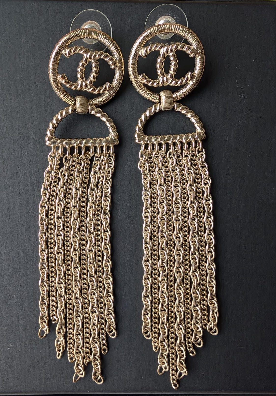 Chanel Chanel CC A16S Chain Long Logo GHW CocoMark Earrings Box Size ONE SIZE - 7 Thumbnail