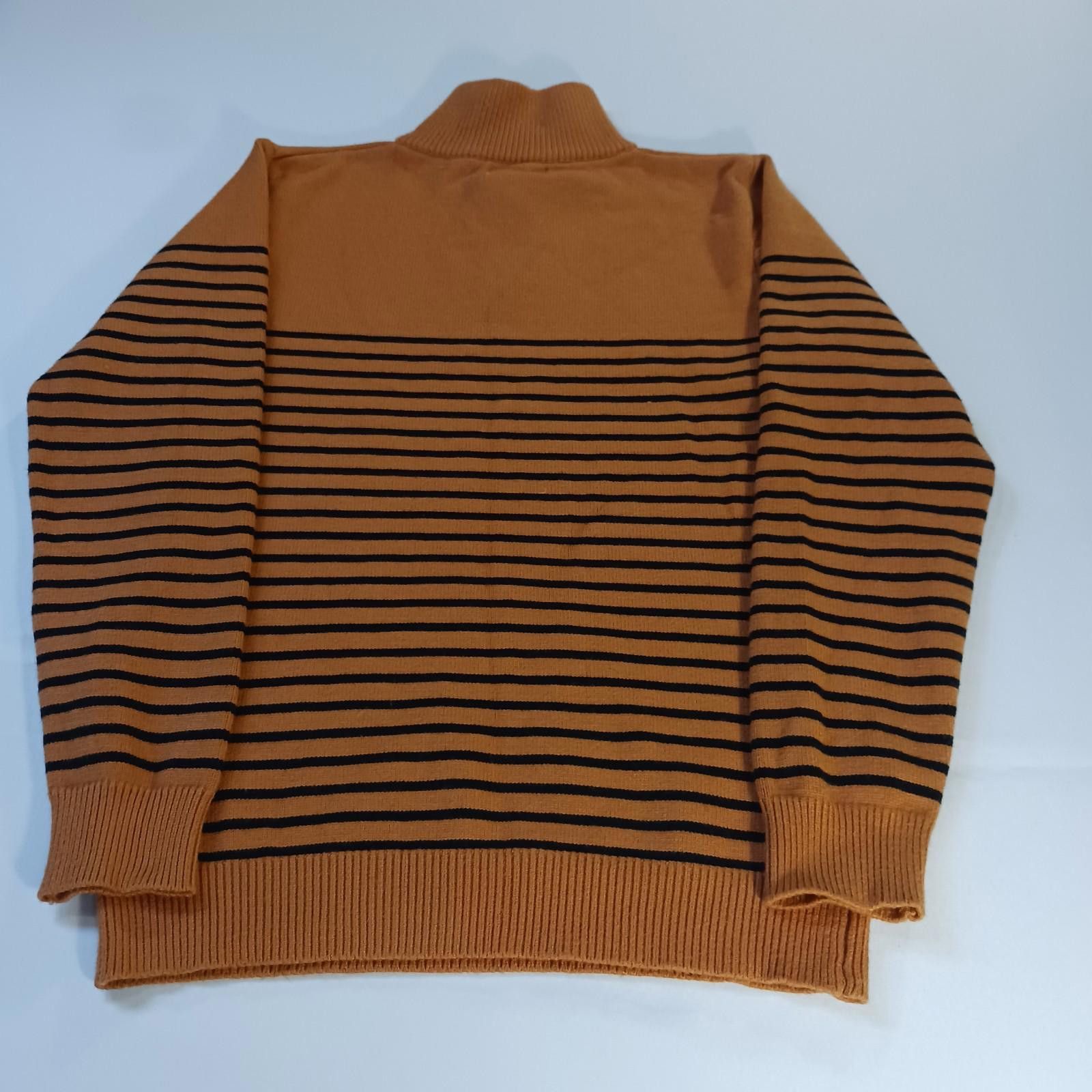 Other Coofandy Women's Orange & Black Stripes 1/4 Zip Sweater M Size M / US 6-8 / IT 42-44 - 2 Thumbnail