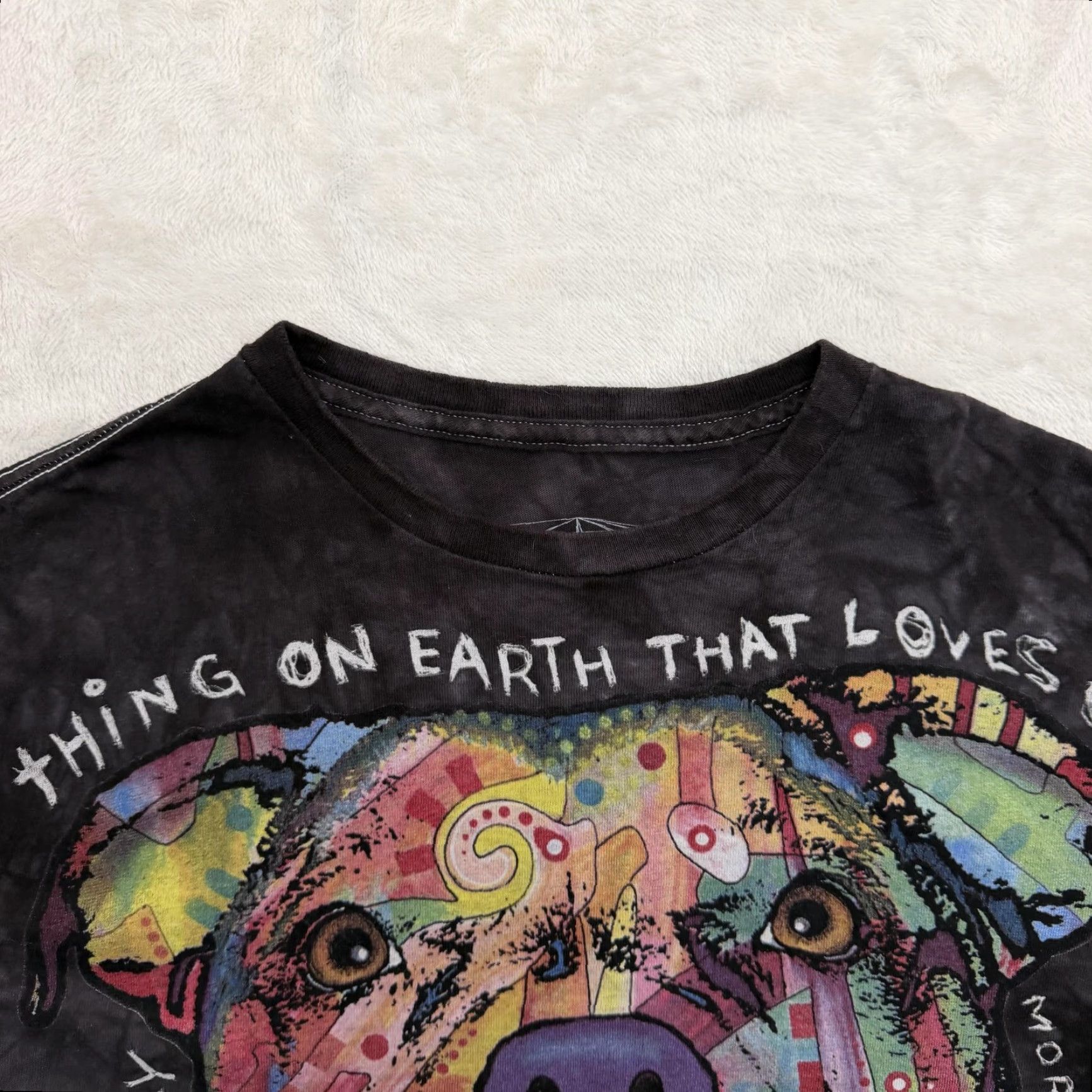 Vintage 3DTEES Shirt Mens XL Black Tie-Dye Dog Quote Dean Russo Graphic Art T-Shirt Size US XL / EU 56 / 4 - 3 Thumbnail