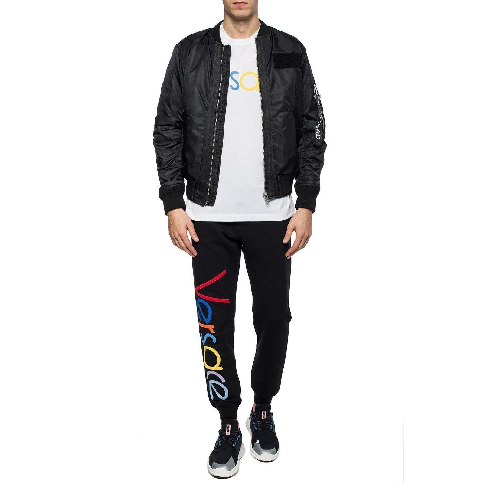 Versace Versace Logo Embroidered Multi Color Tee Shirt Size US XL / EU 56 / 4 - 5 Thumbnail