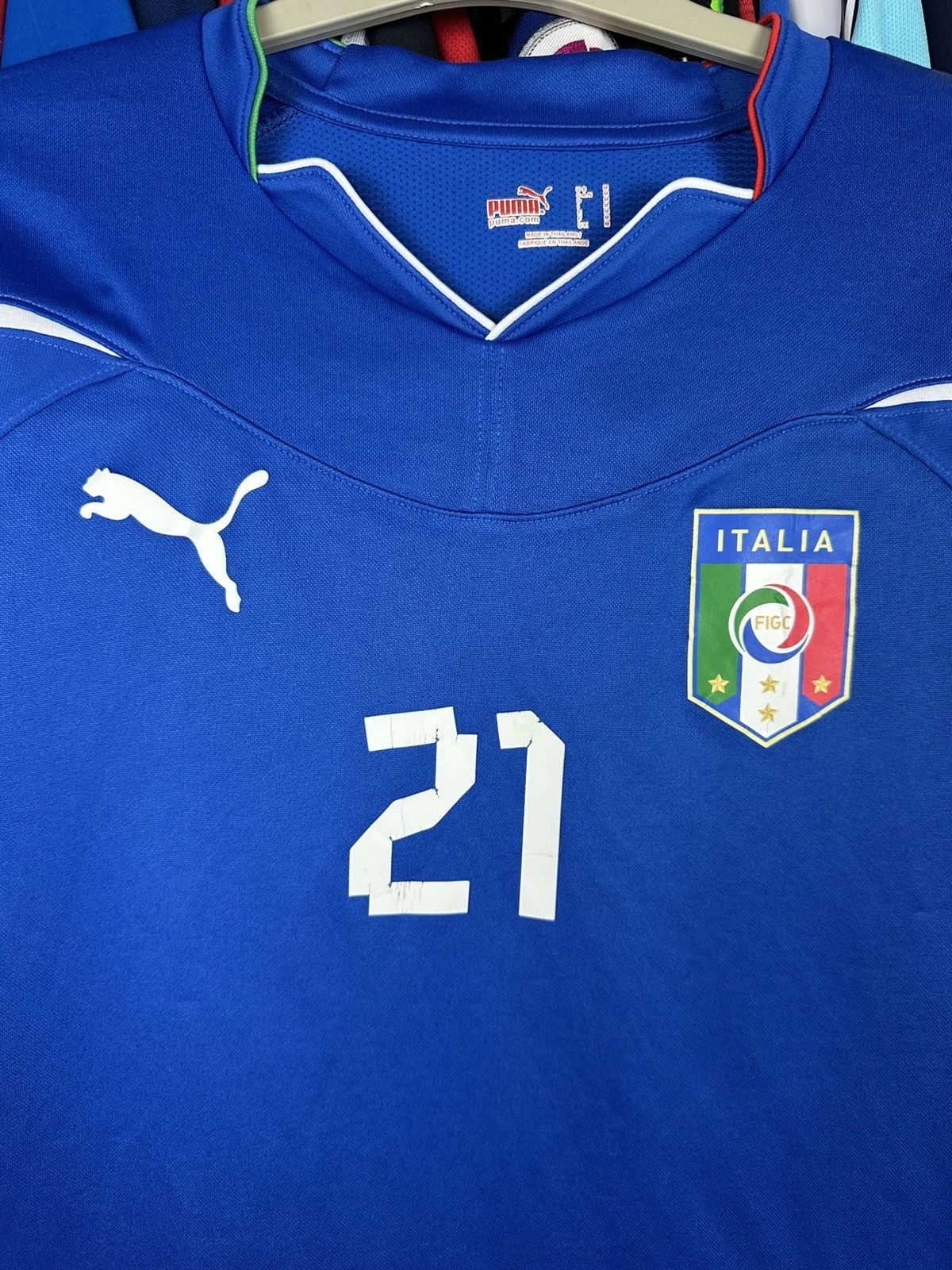 Puma Andrea Pirlo #21 Italy 2010 Football Shirt Soccer Jersey Size US M / EU 48-50 / 2 - 5 Thumbnail