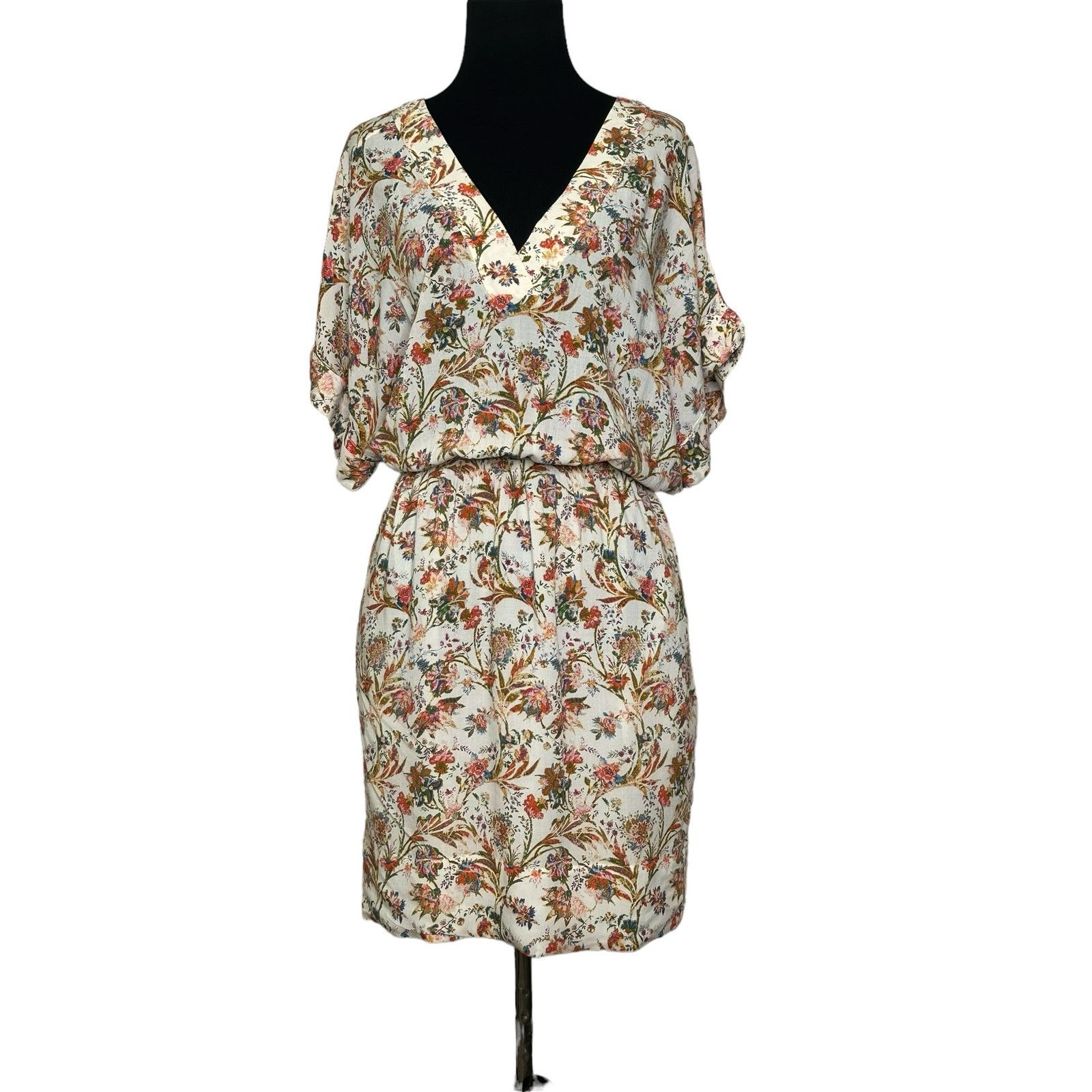 Zara Zara orange green floral summer mini dress size Small Size S / US 4 / IT 40 - 17 Thumbnail