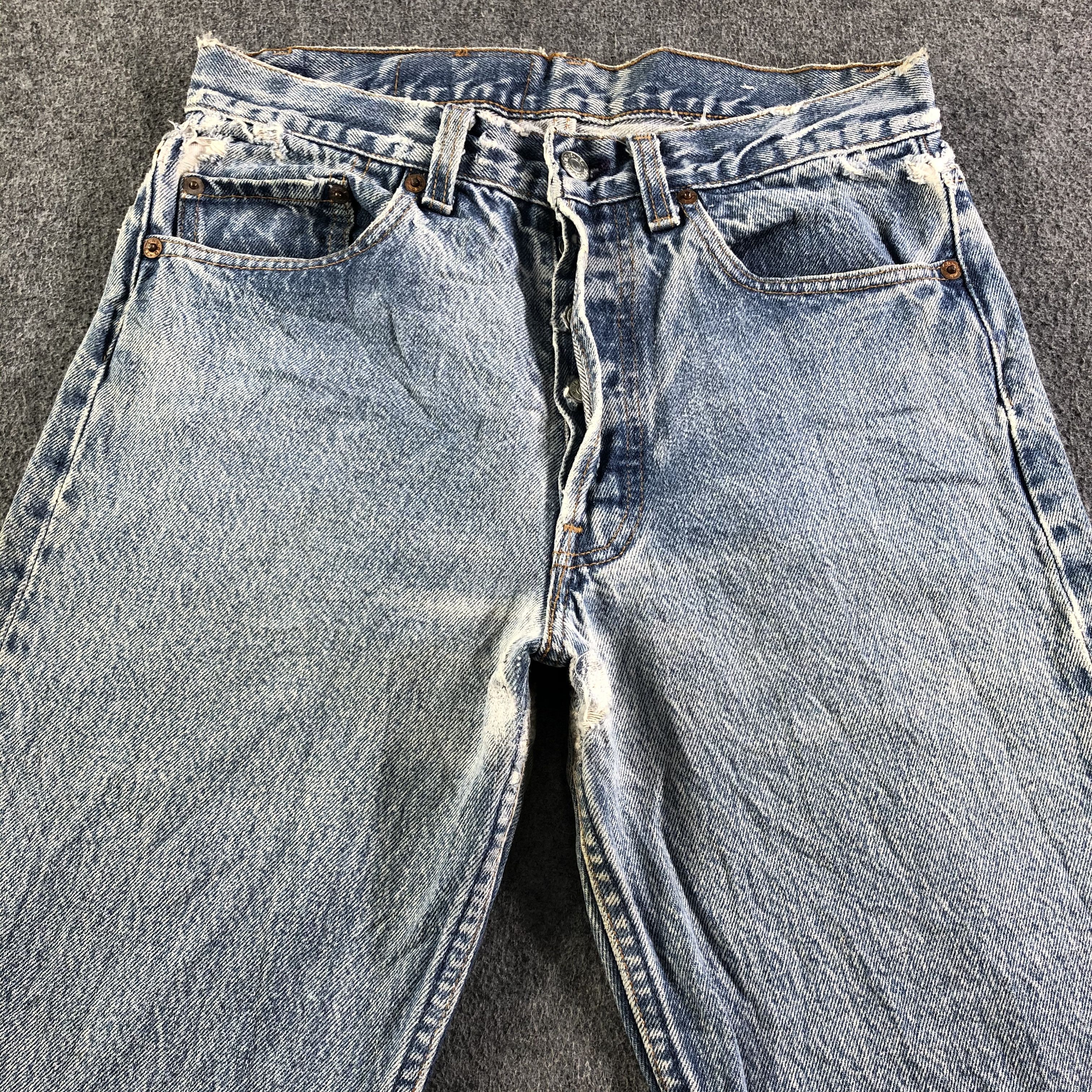 Levi's 90s Vintage Blue Wash Levis 501 Jeans-J3606 Size US 28 / EU 44 - 3 Thumbnail
