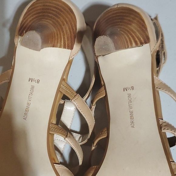 Designer Adrienne Vittadini Strappy Leather 3" Heeled Sz. 8.5 Sandala Size US 8.5 / IT 38.5 - 8 Thumbnail