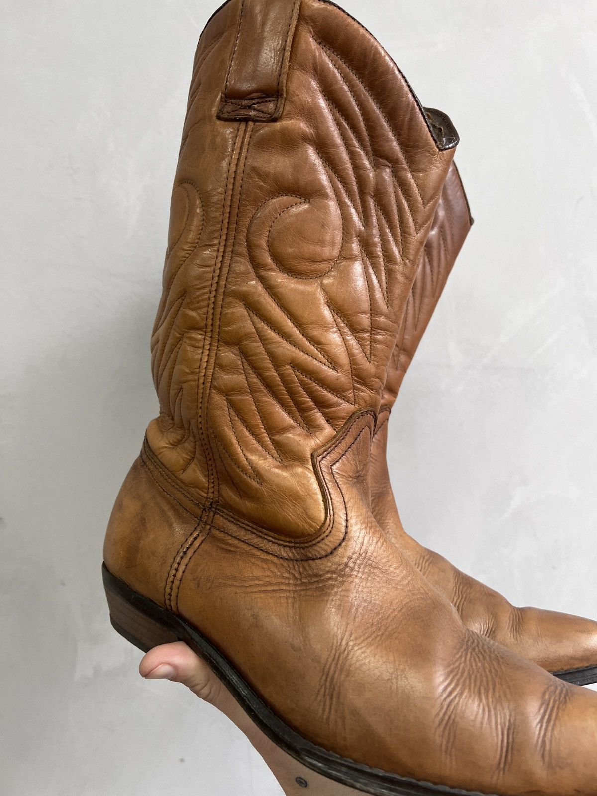 Other MOTO WESTERN GUIDI BUFFALO STYLE LEATHER BOOTS 90s Size US 10 / EU 43 - 2 Thumbnail