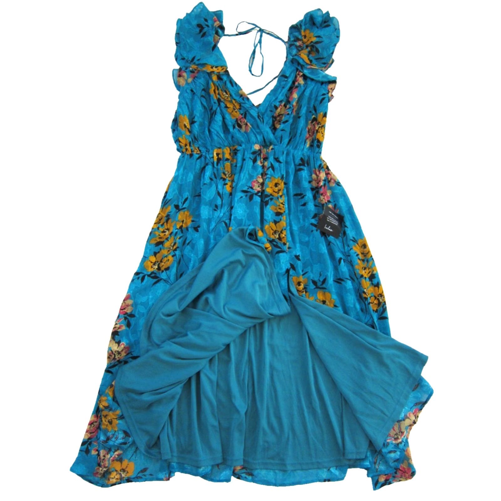Lulus NWT Lulu's Dress V-Neck Cap Sleeve Midi Floral Blue XL Womens Size XL / US 12-14 / IT 48-50 - 5 Thumbnail