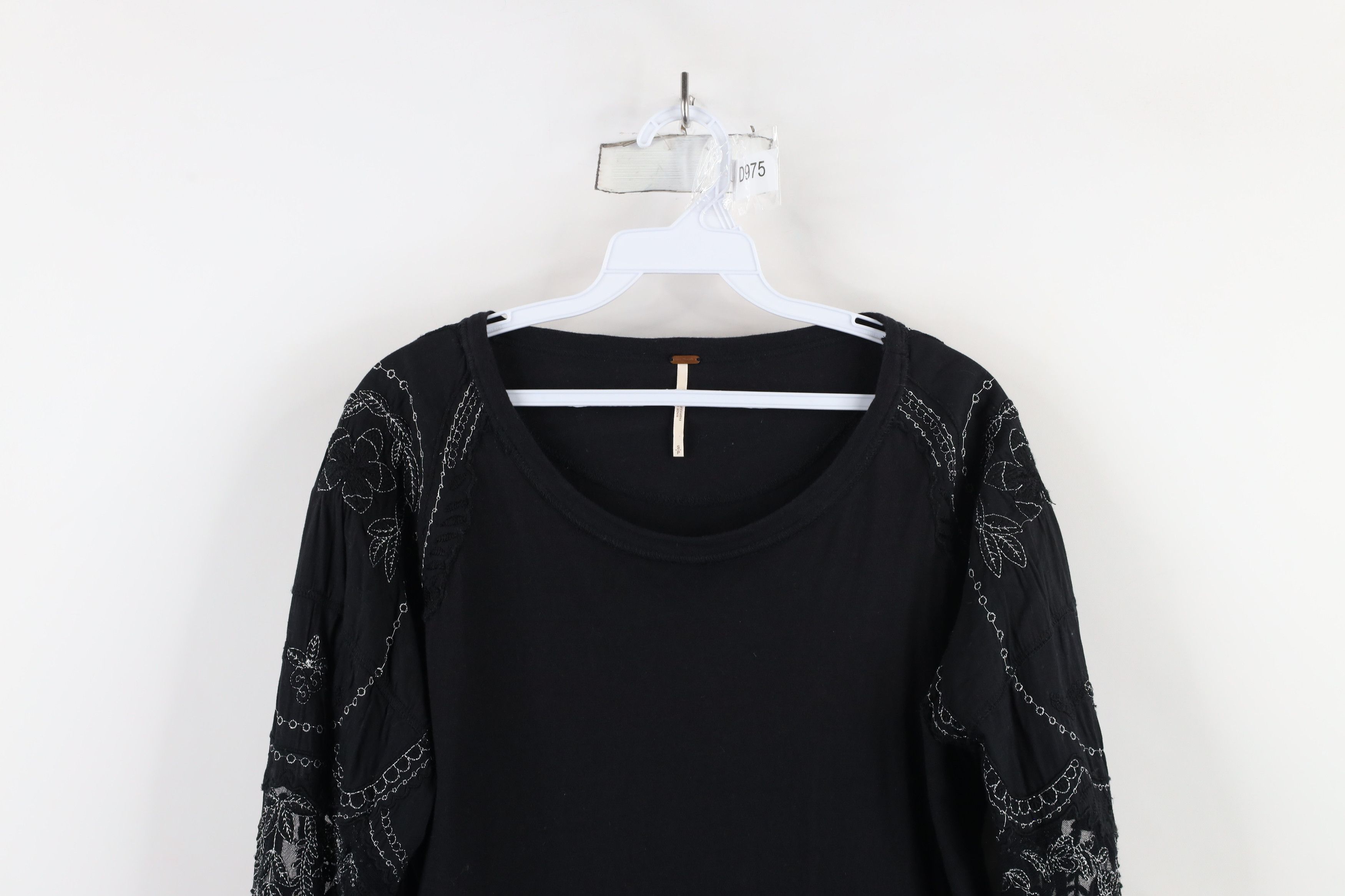 Free People × Vintage Free People Chic Ruffled Lace Flower Puff Sleeve Shirt Top Size S / US 4 / IT 40 - 2 Thumbnail