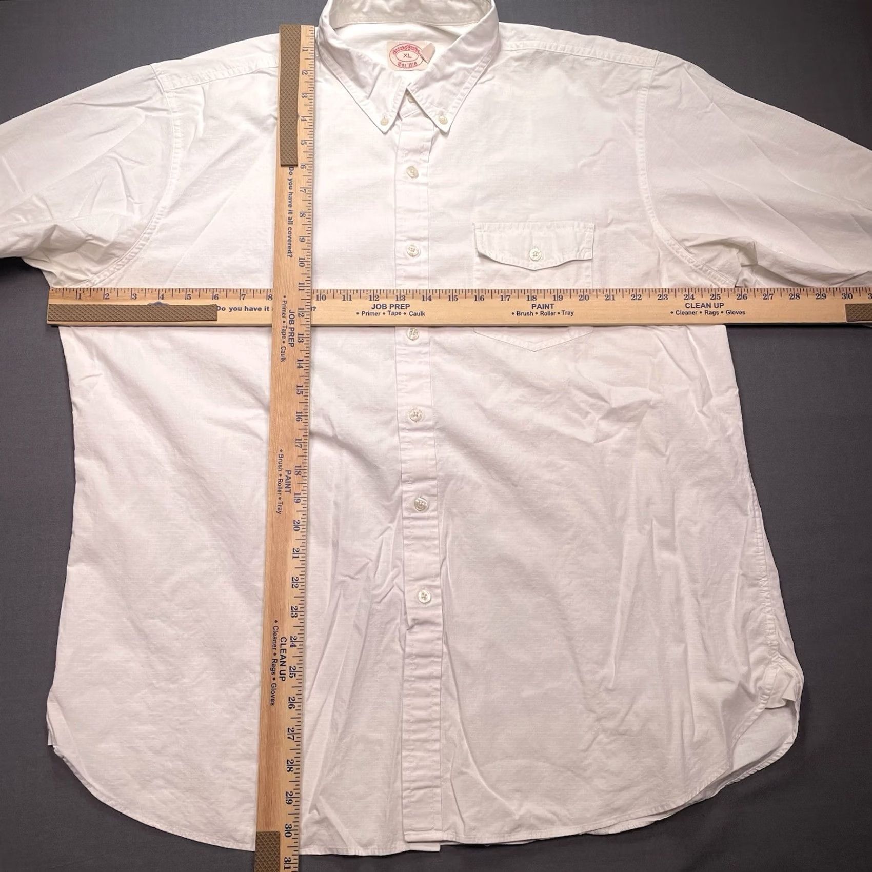 Brooks Brothers Brooks Brothers Mens White Grid Button-Down Shirt XL Classic Fit Ripstop Casual Shirt Size US XL / EU 56 / 4 - 4 Thumbnail