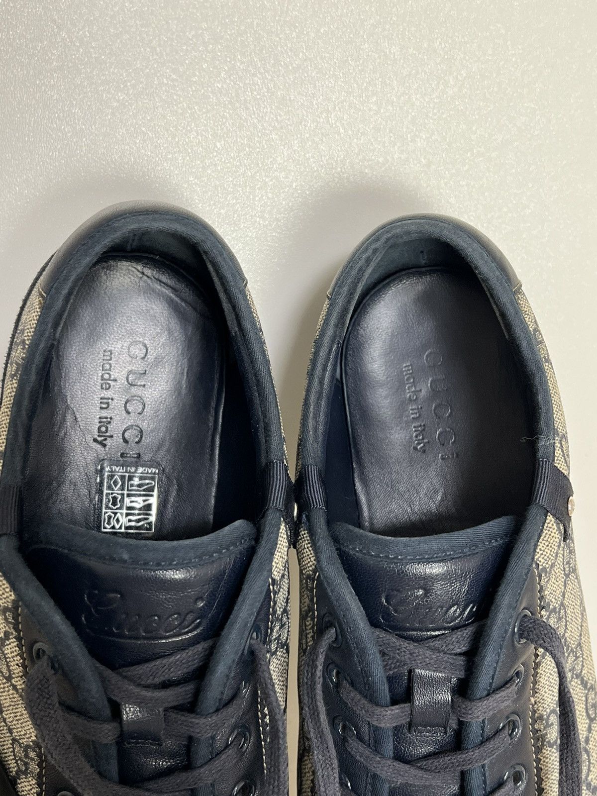 Gucci Gucci GG Supreme Monogram Canvas Sneakers Navy Suede Size US 9.5 / EU 42-43 - 21 Thumbnail