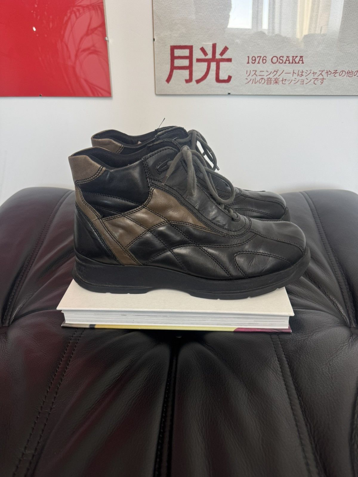 Vintage Vintage Memphis Italian Work Boots Genuine Leather Black Size US 9 / EU 42 - 1 Thumbnail