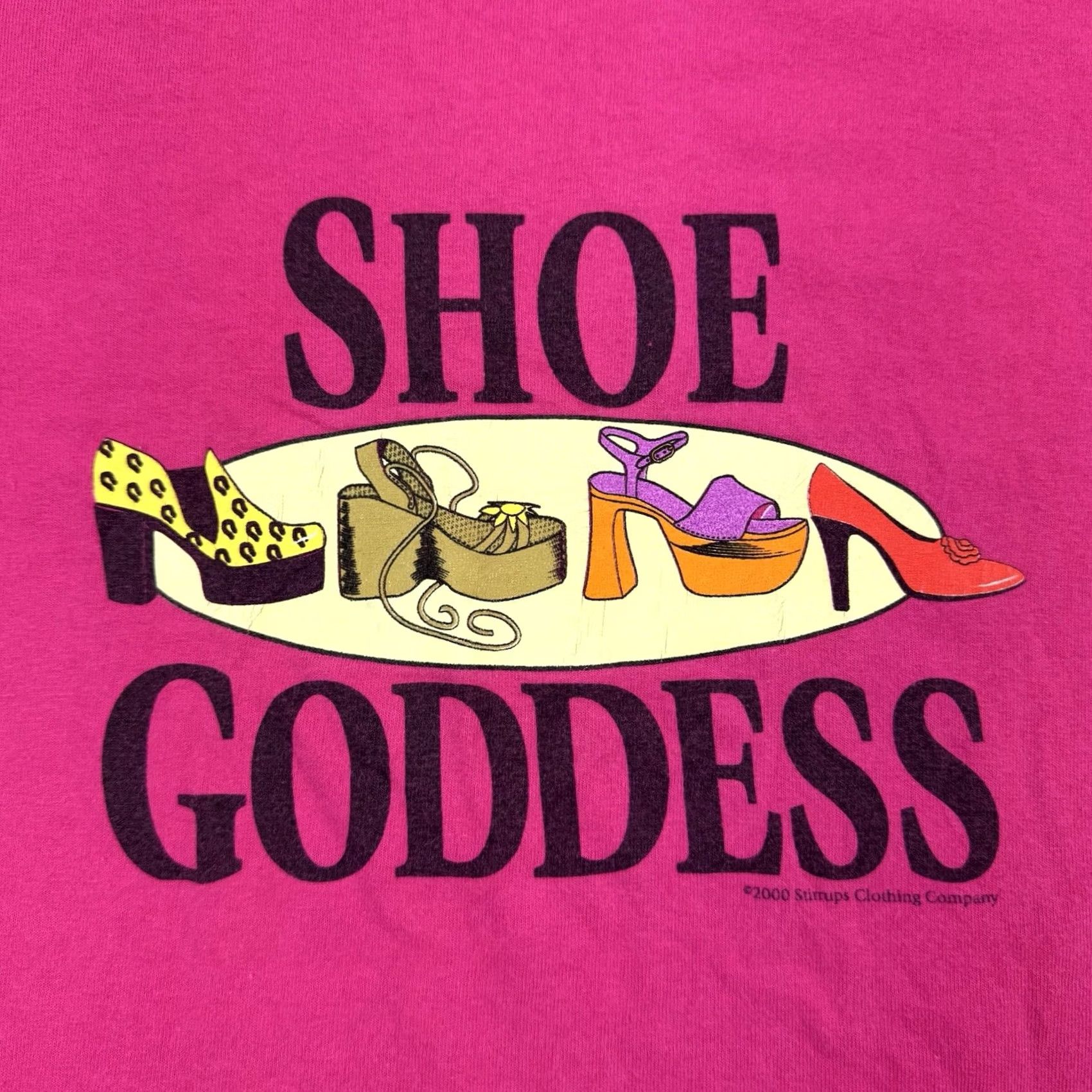 Gildan VINTAGE Shoe Goddess T Shirt Womens Large Pink Shopping Funny Humor Y2K 2000 Designer Size L / US 10 / IT 46 - 3 Thumbnail