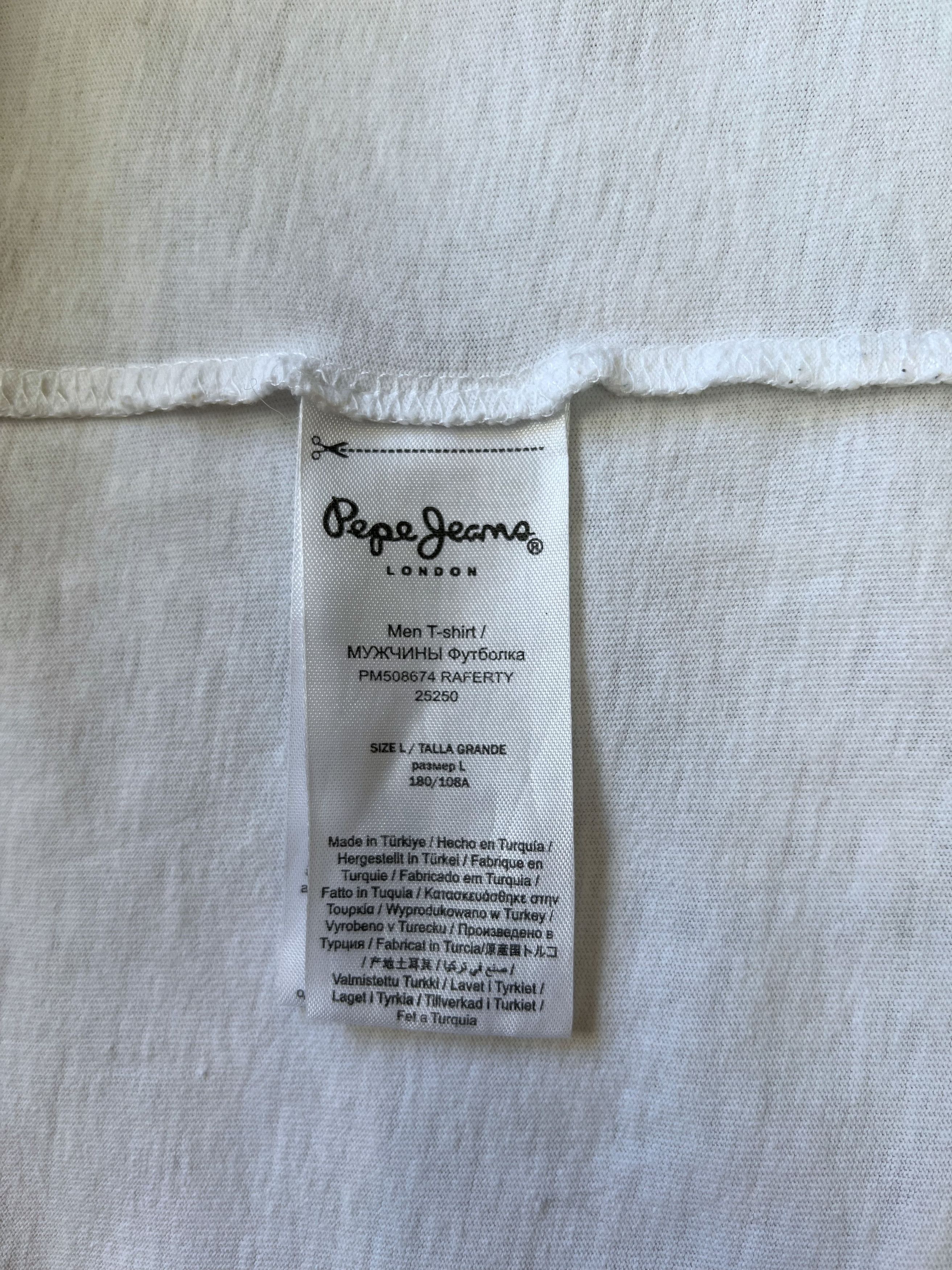 Pepe Jeans Pepe Jeans London White T-Shirt (L) Size US L / EU 52-54 / 3 - 15 Thumbnail