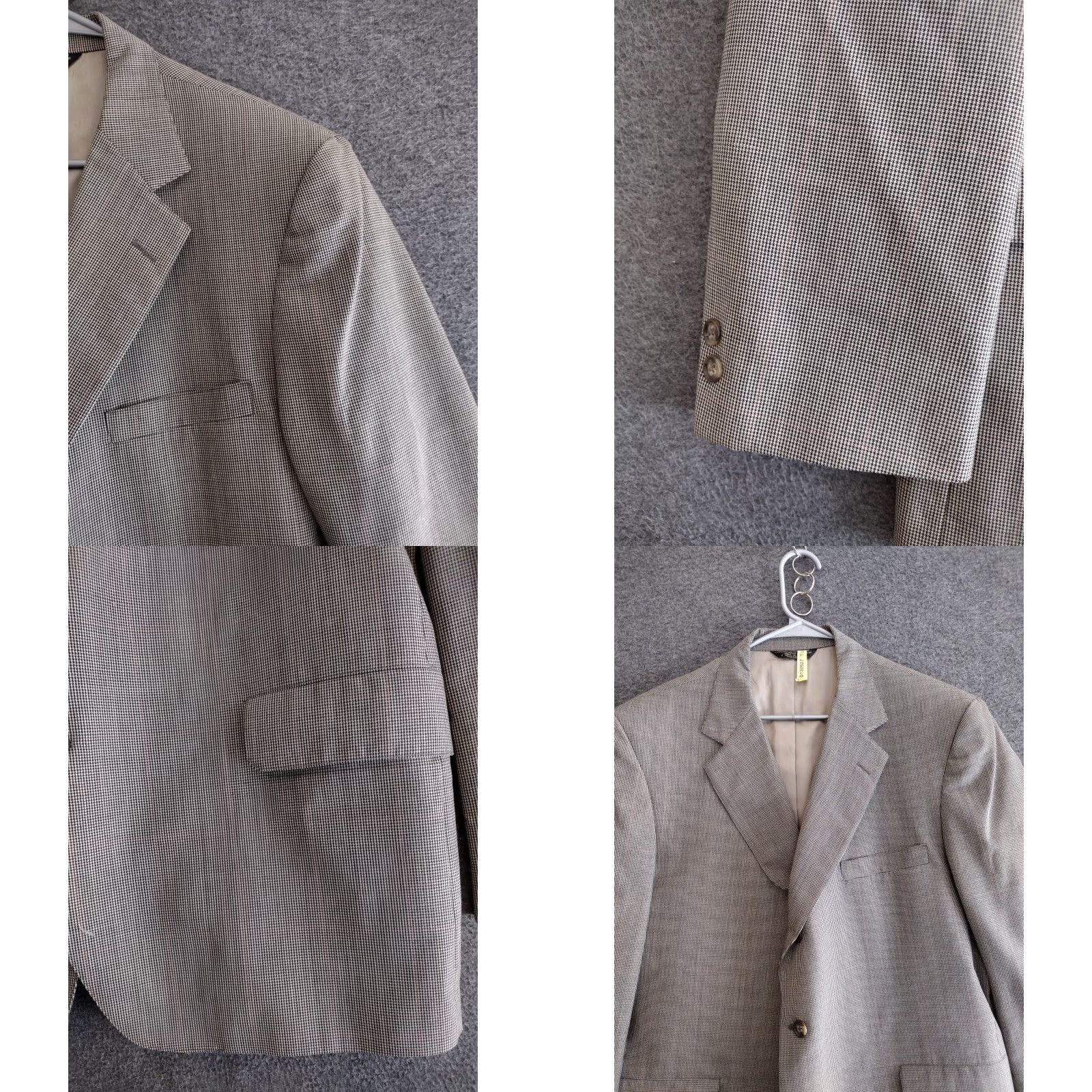 Vintage VINTAGE Blazer Mens 3 Button Suit Jacket Sport Coat 42 Chest 42 Solid Wool Blended Fabric Light Gray Notch Lapel Regular Fit Single-Breasted 90s Mens Size 42R - 8 Thumbnail