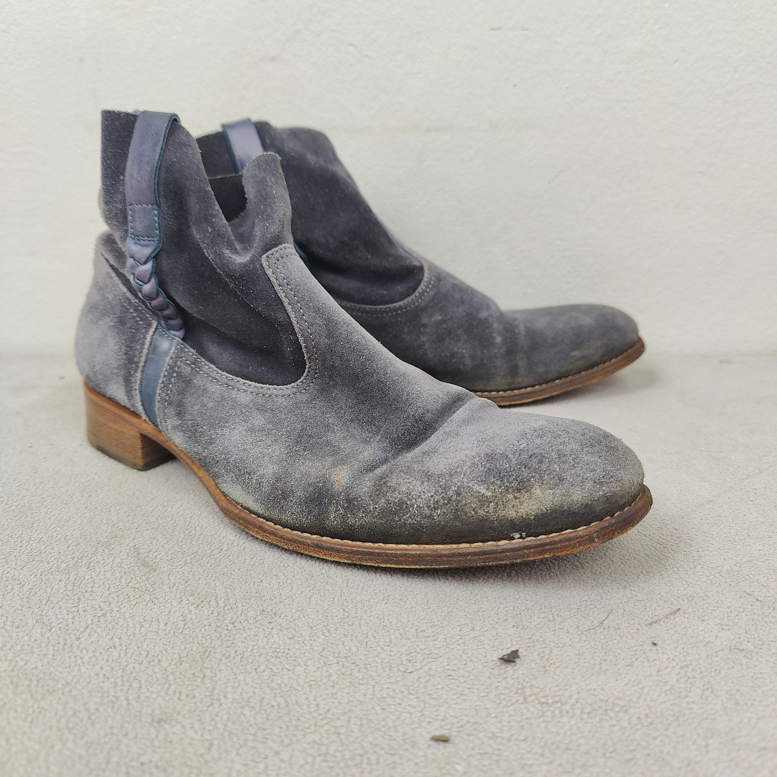 Other N.D.C. Ankle Boots Womens 39 US 9 Blue Gray Suede Pull On Size US 9 / IT 39 - 2 Thumbnail