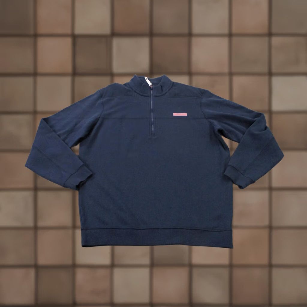 Vineyard Vines Vineyard Vines Jacket Mens M Blue Windbreaker 1/4 Zip Pockets Thermal Wind-Resistant Logo Regular Spring Fall Winter Classic Preppy Mens Size US M / EU 48-50 / 2 - 1 Thumbnail