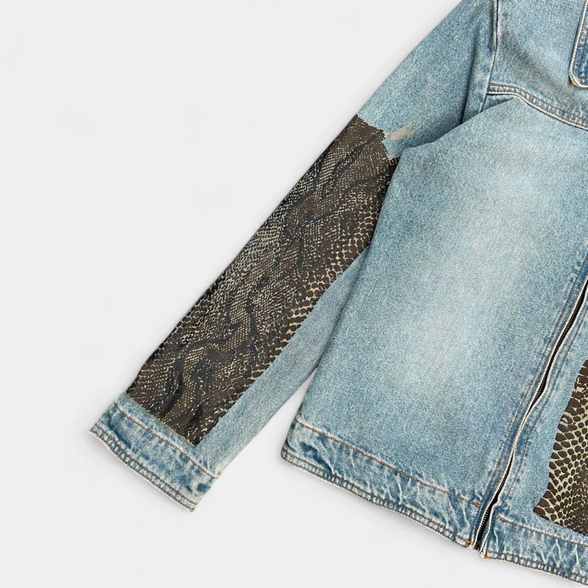 Just Cavalli Just Cavalli Blue Snake Skin Denim Jacket Size US S / EU 44-46 / 1 - 3 Thumbnail