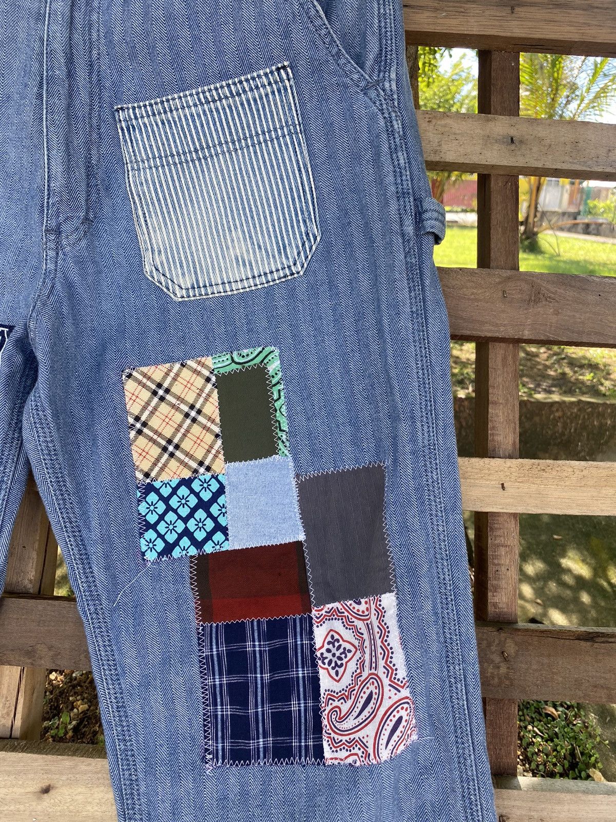 Japanese Brand Vintage Patchwork Oshkosh Carpenter Reworked Pants Size US 33 - 5 Thumbnail