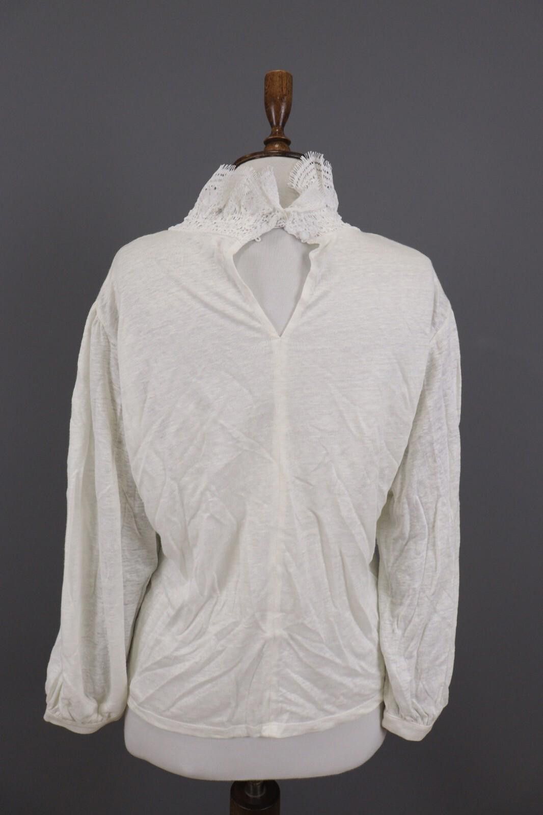 Designer Claudie Pierlot Teacher White Floral Blouse Shirt Size 3 Size M / US 6-8 / IT 42-44 - 9 Thumbnail