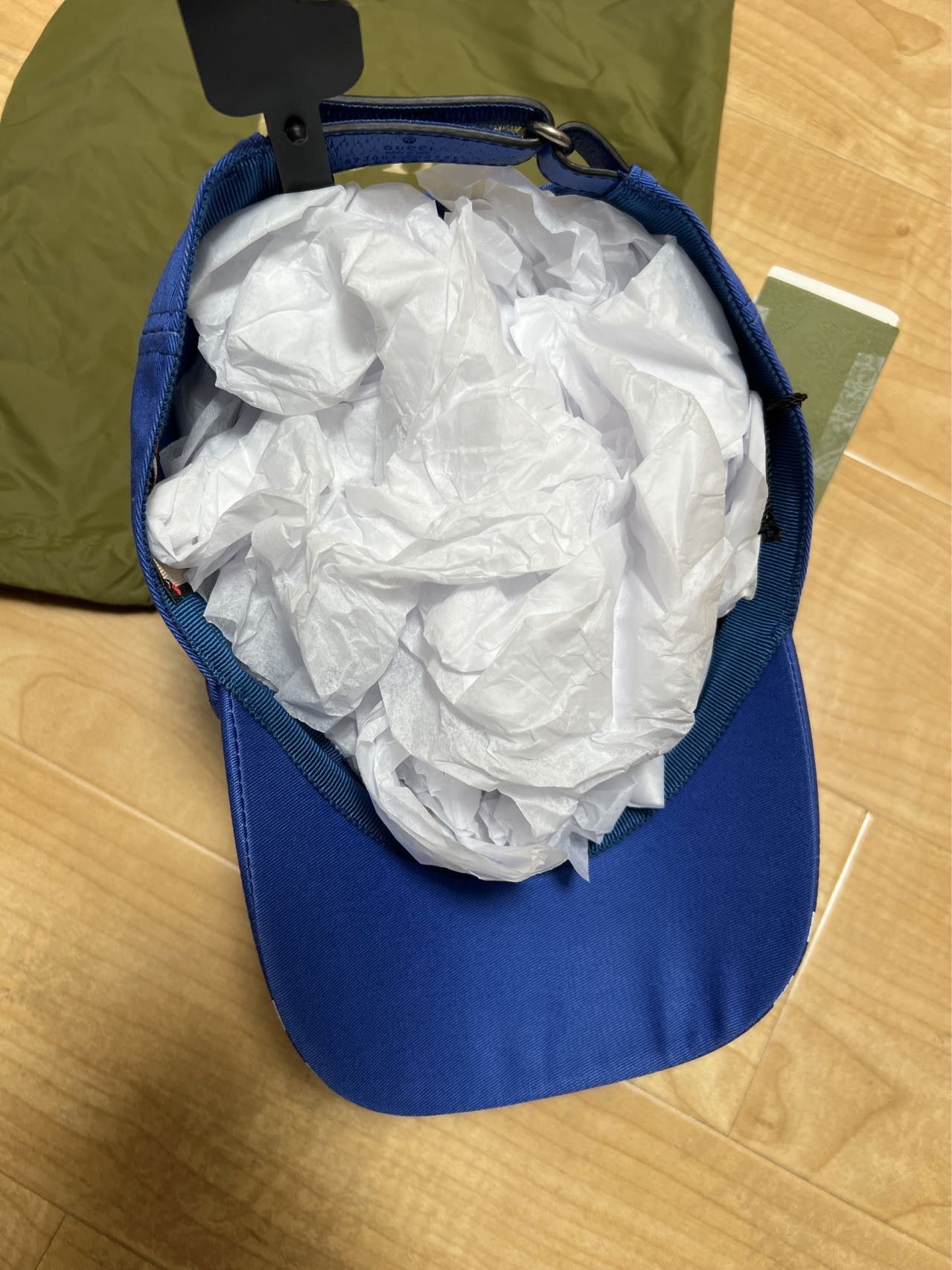 Gucci Gucci 100 Baseball Velcro Strap Cap Royal Blue/White Size ONE SIZE - 5 Thumbnail