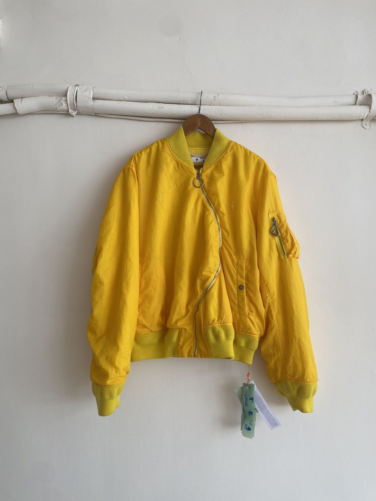 image of Off White Yellow Bomber Jacket Kapital Bode Cpfm Needles, Men's (Size Large)