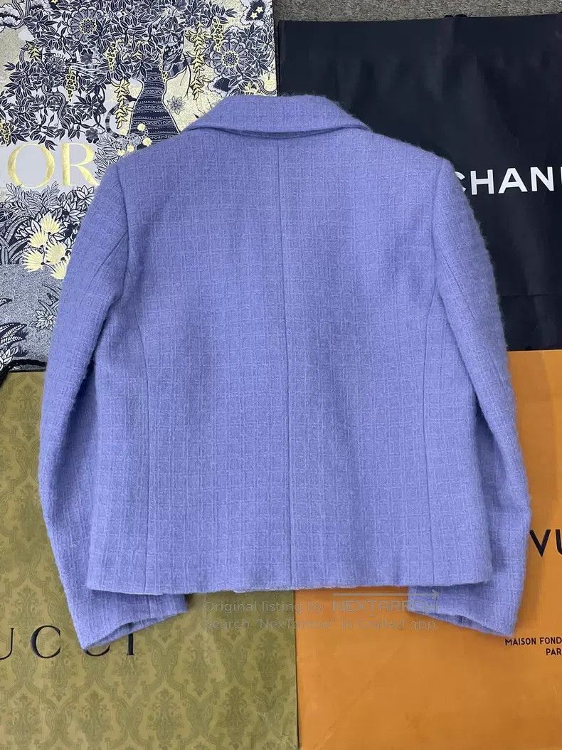 Chanel Chanel Taro purple lapel double-breasted jacket Size XS / US 0-2 / IT 36-38 - 2 Thumbnail