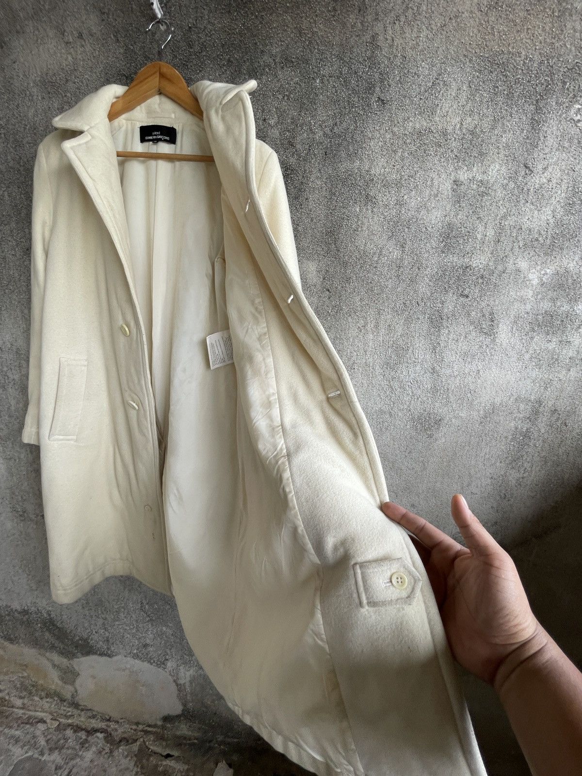 Comme des Garcons Rarest🔥Vtg Comme Des Garcon Tricot Wool Trench Coat Jacket Size US M / EU 48-50 / 2 - 13 Thumbnail