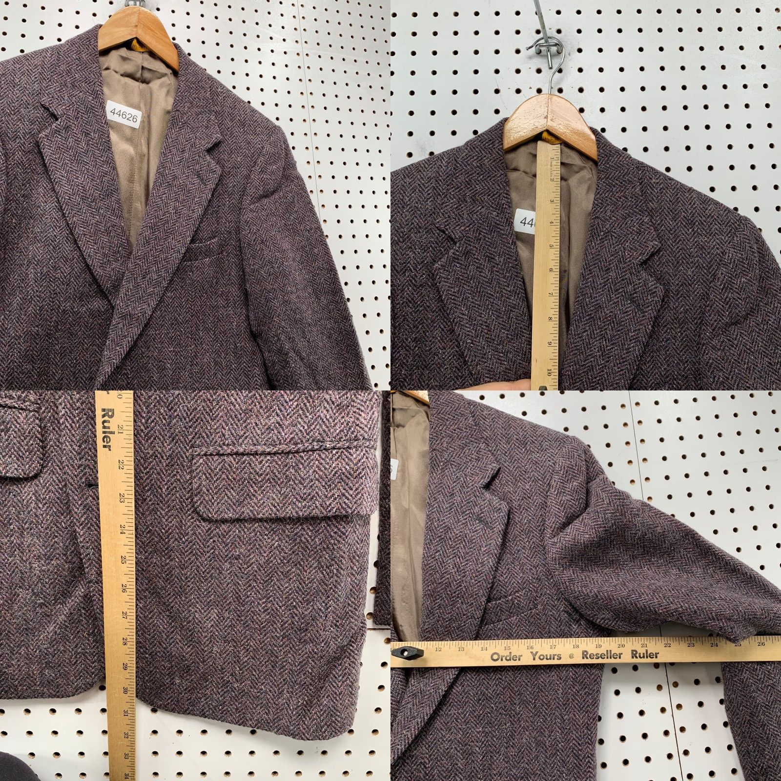 Vintage VINTAGE Bachrach Blazer Men 39R Brown Herringbone Wool Tweed 2 Button Notch Lapel Vintage Wool Blazer Mens 39R Brown Herringbone Size 40R - 8 Thumbnail