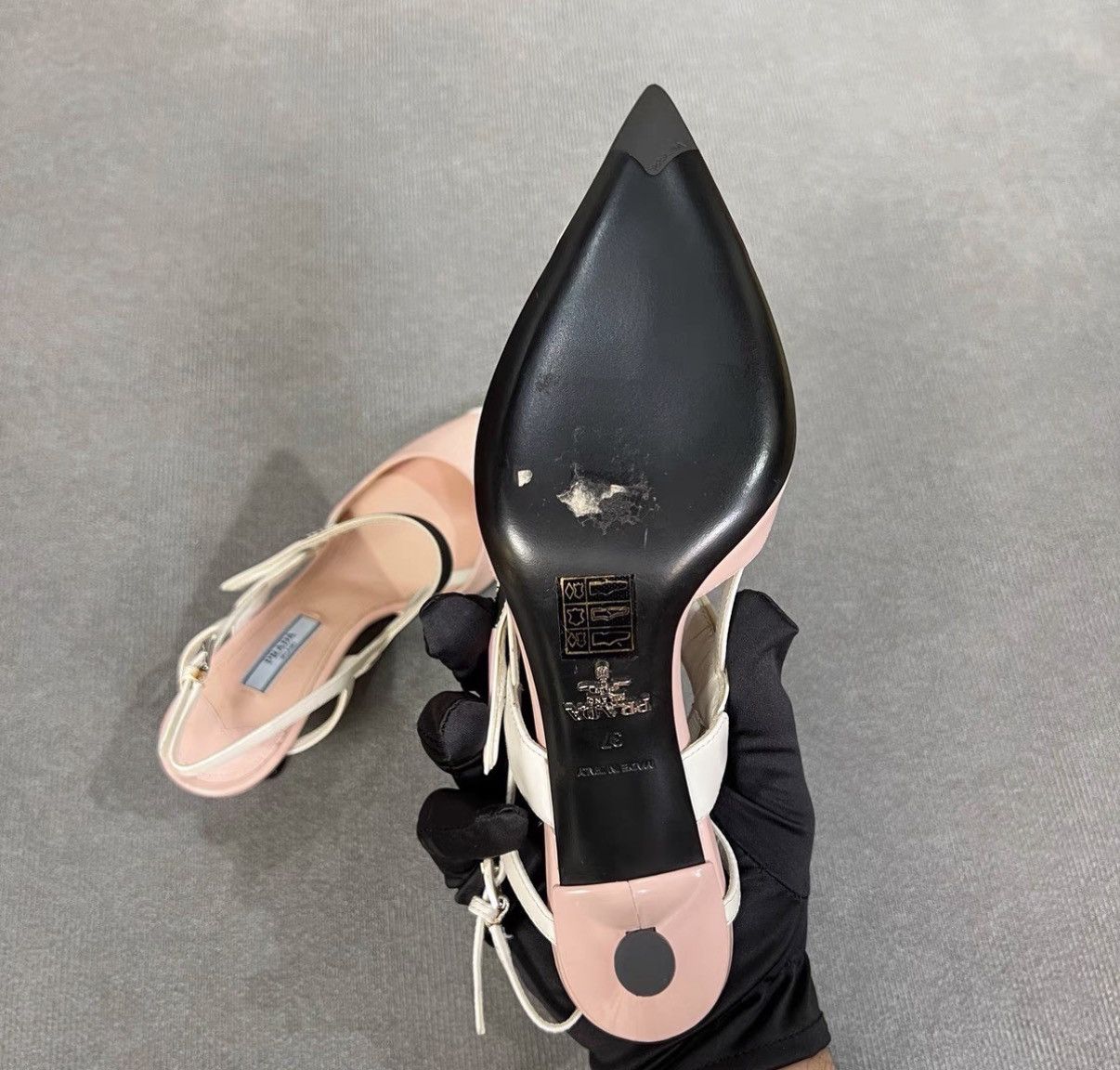 Prada Prada Runway Pink & White Pointed-Toe Stiletto Heels Size US 7 / IT 37 - 5 Thumbnail