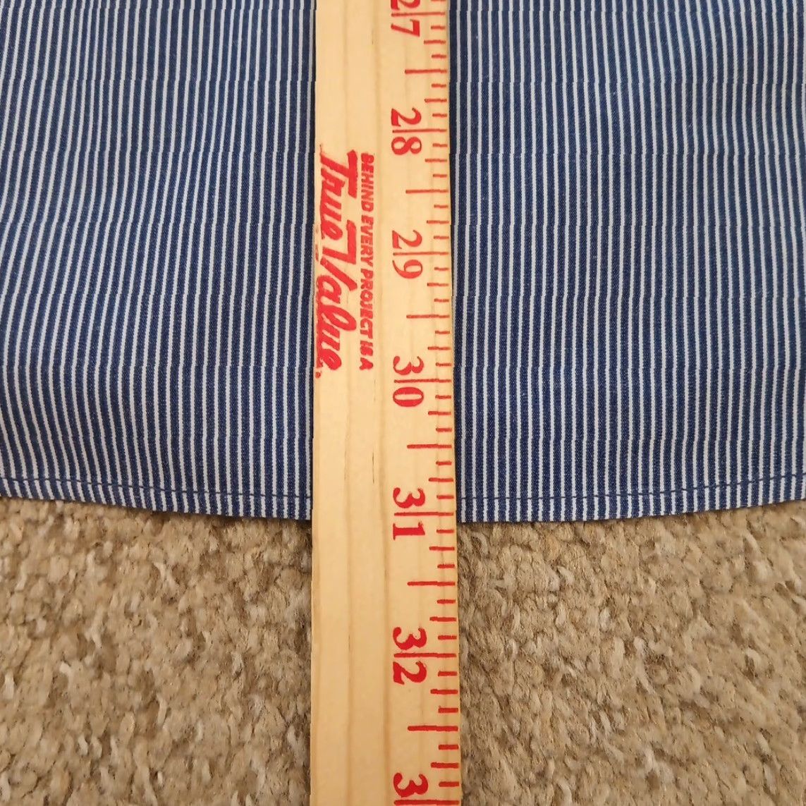 Van Heusen Van Heusen Shirt Mens XL Blue Striped Long Sleeve Button-Up Cotton Blend Size US XL / EU 56 / 4 - 7 Thumbnail