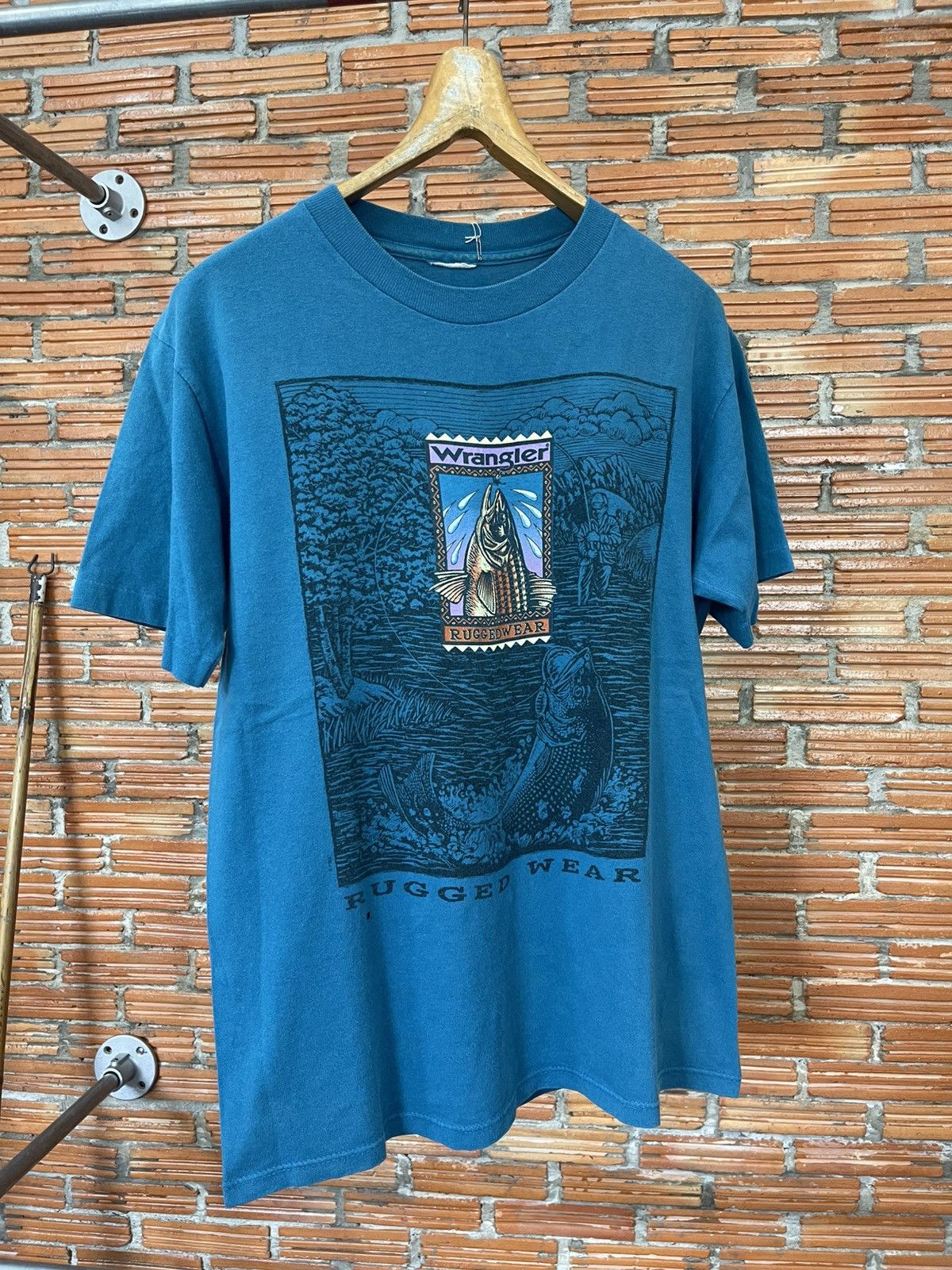 Wrangler Vintage 90s 1994 Wrangler Rugged Wear Single-Stitch T-Shirt Size US M / EU 48-50 / 2 - 1 Thumbnail
